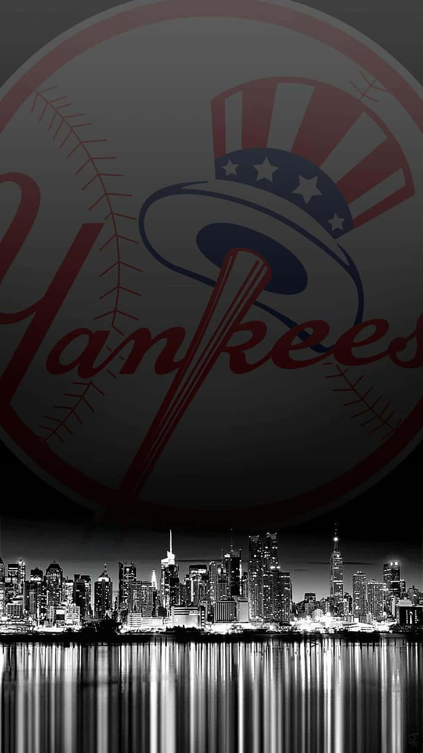 New York Yankees, iPhone, monochrome city skyline, HD Phone Wallpaper