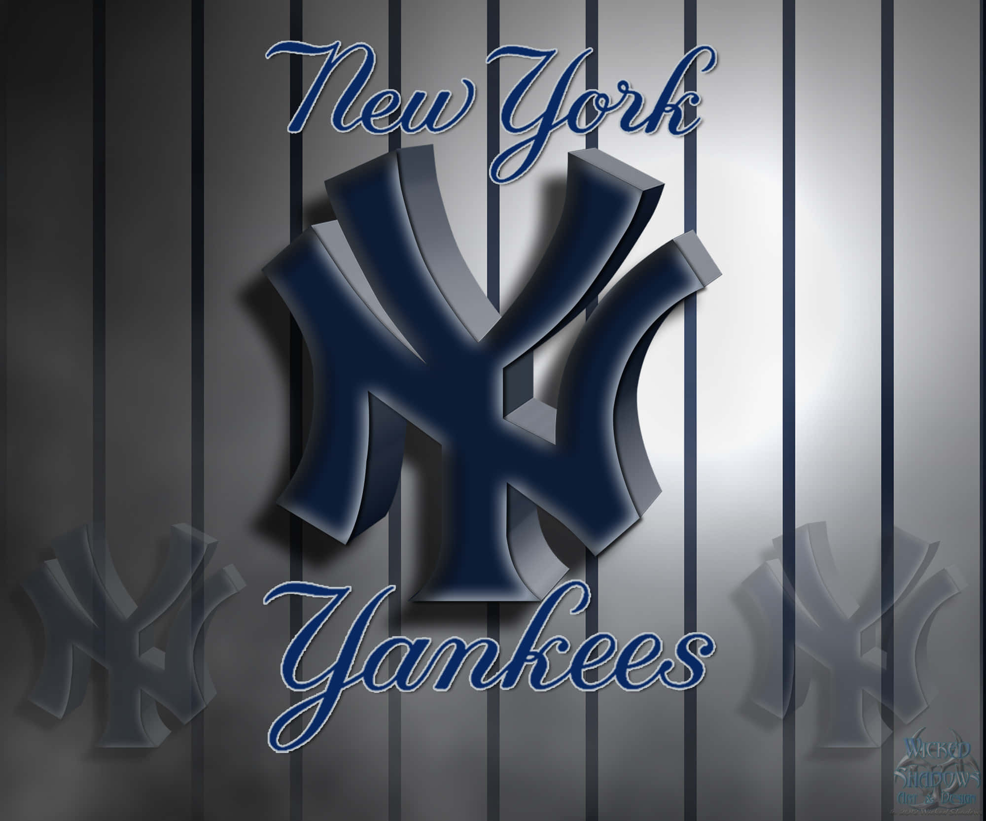 New York Yankees, blue, pinstripe, Full HD Desktop Wallpaper