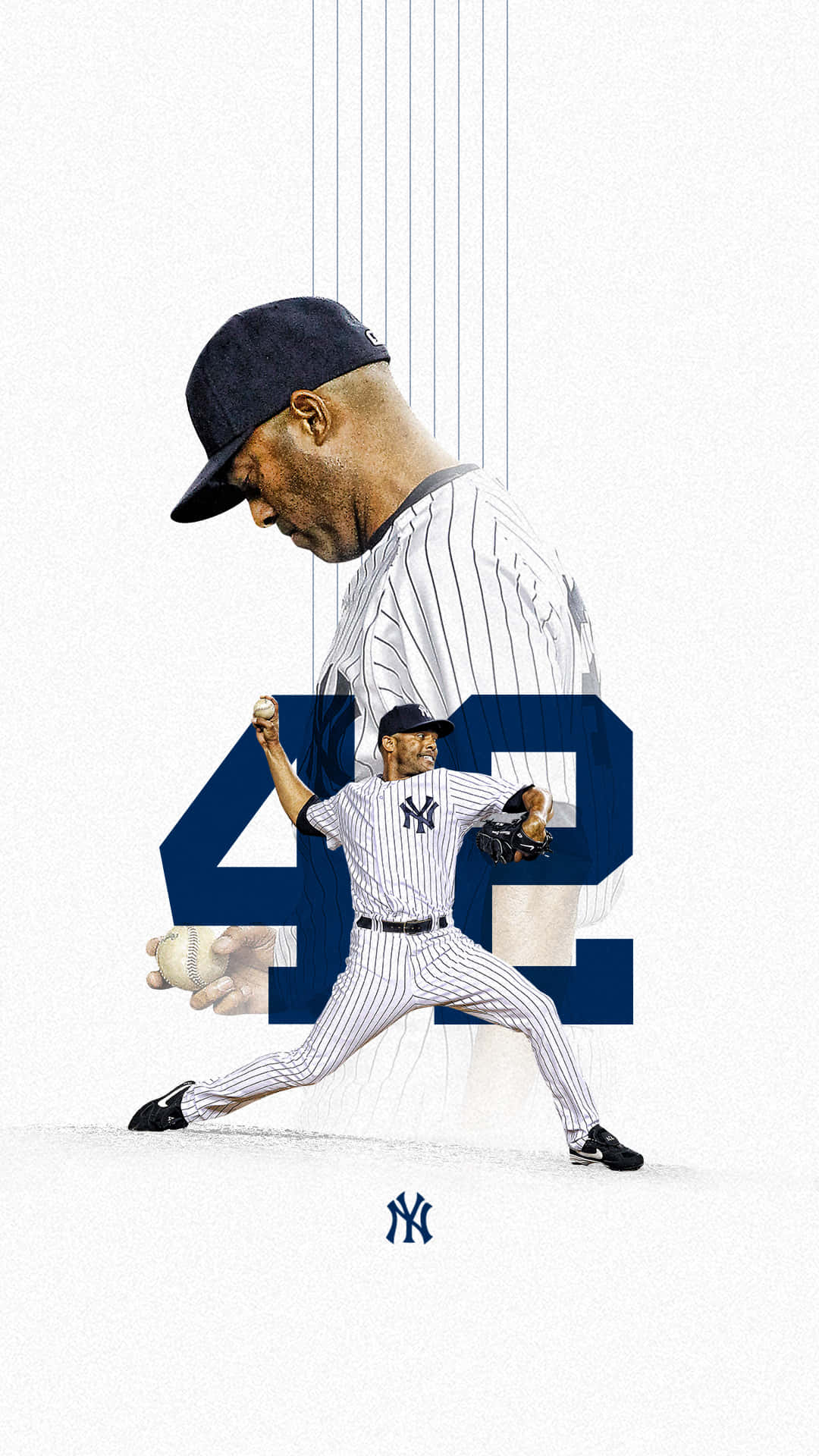 New York Yankees, pinstripe uniform, number 42, Full HD Phone Wallpaper