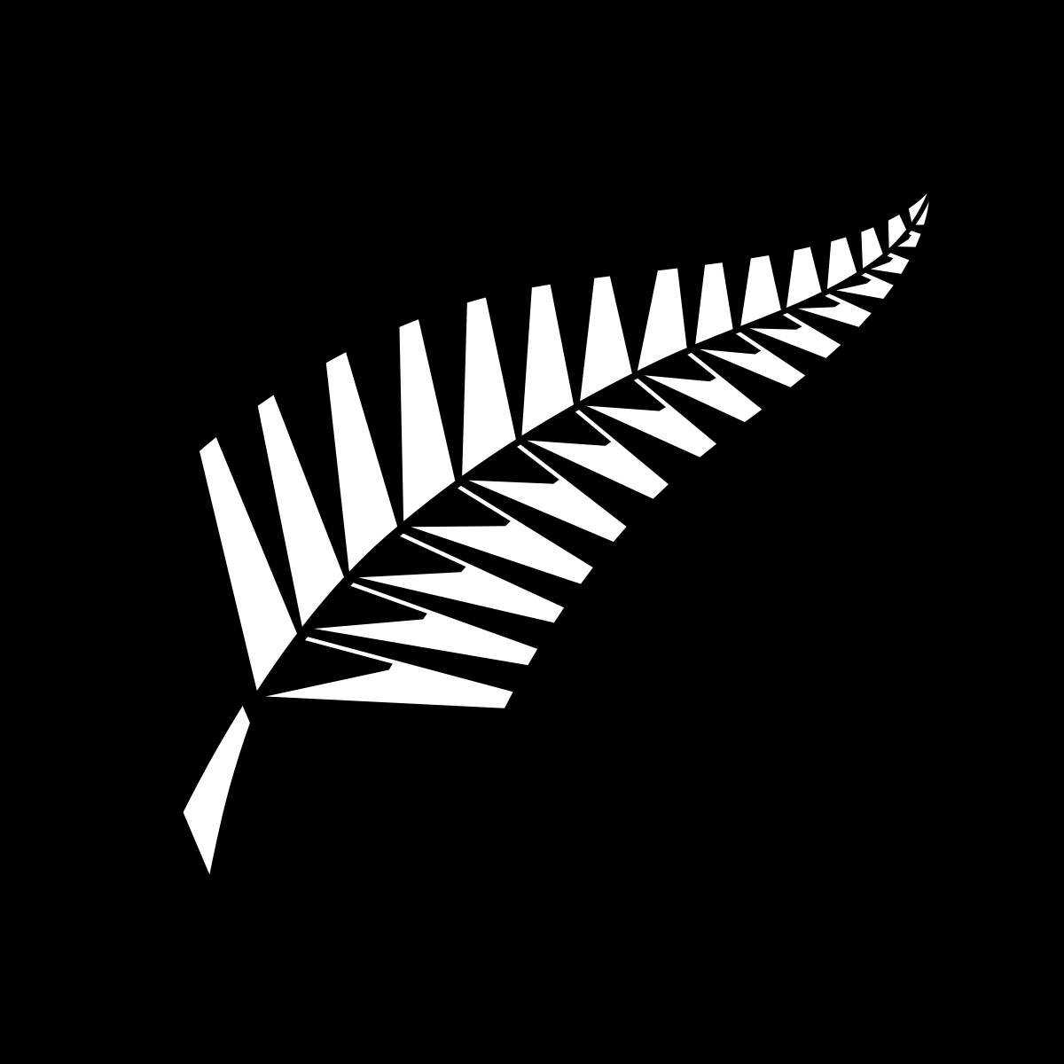 New Zealand Cricket, minimalist leaf logo, silver fern silhouette, SD Desktop Wallpaper