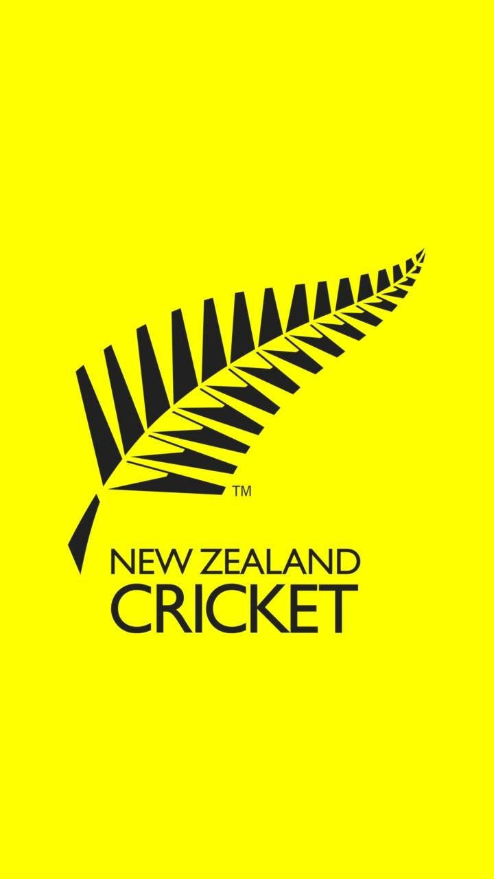 New Zealand Cricket, black silver fern logo, vibrant yellow background, HD Phone Wallpaper