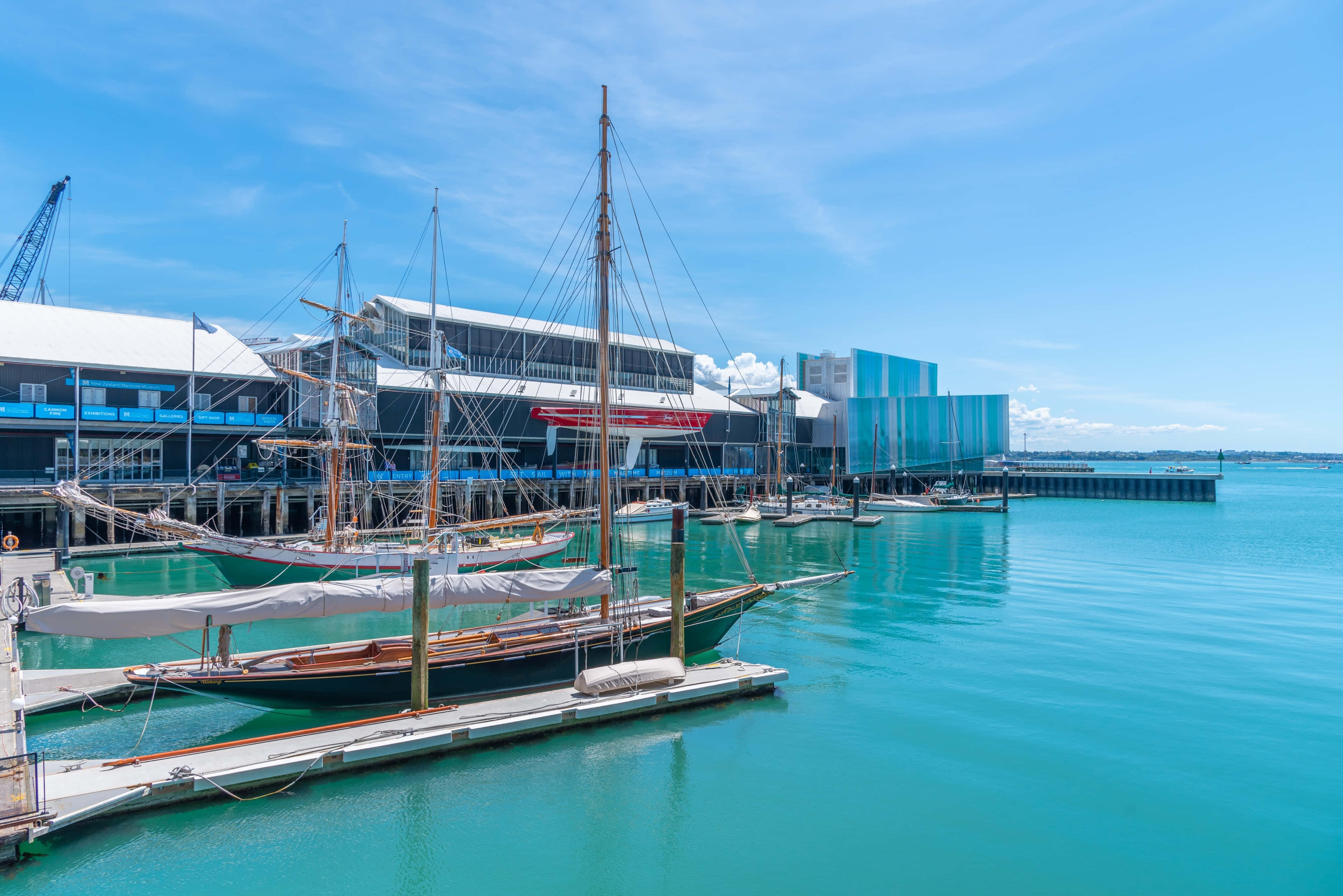 New Zealand Maritime Museum, historic ships, sailboats, 4K Desktop Wallpaper