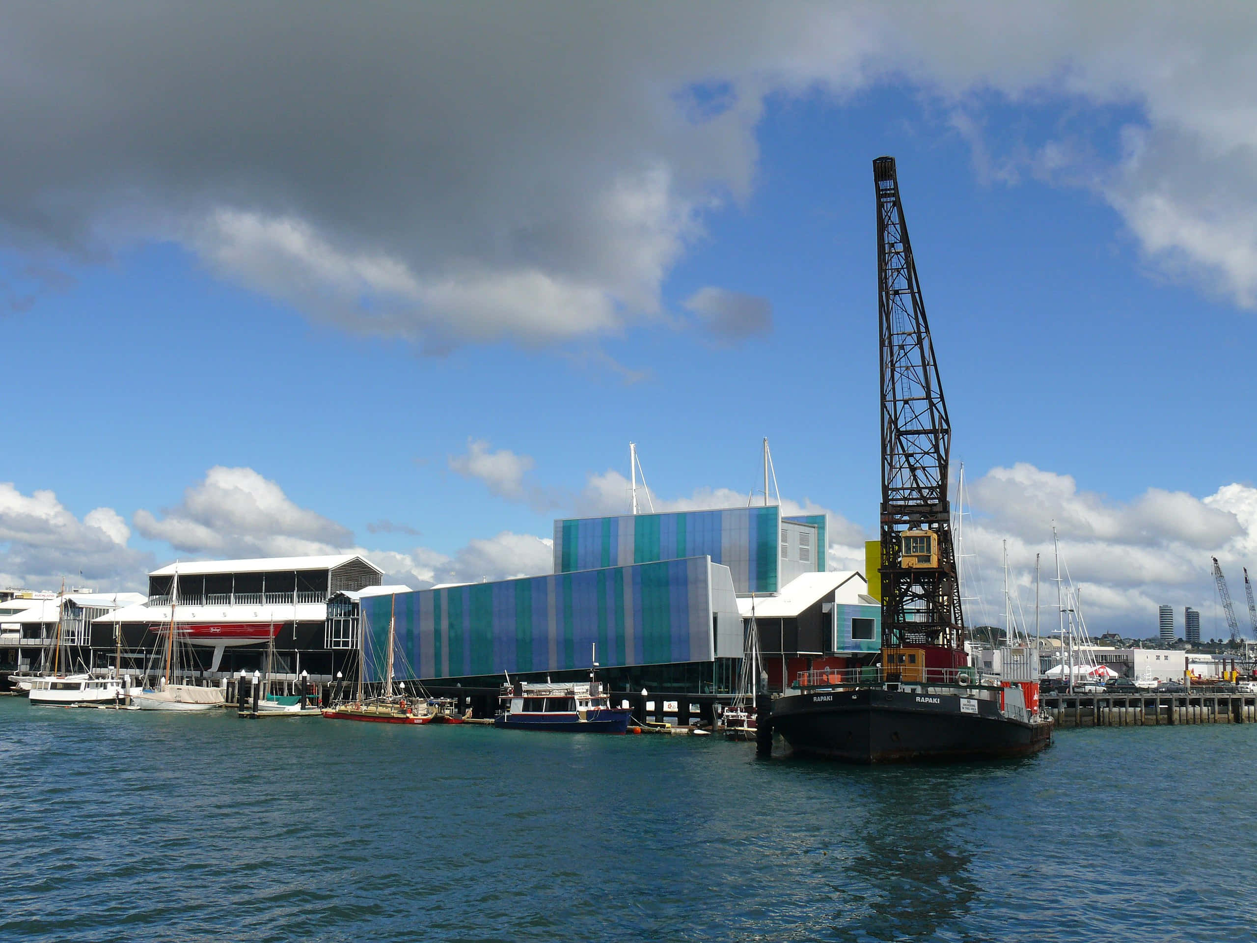 New Zealand Maritime Museum, harbor, waterfront building, 2K Desktop Wallpaper