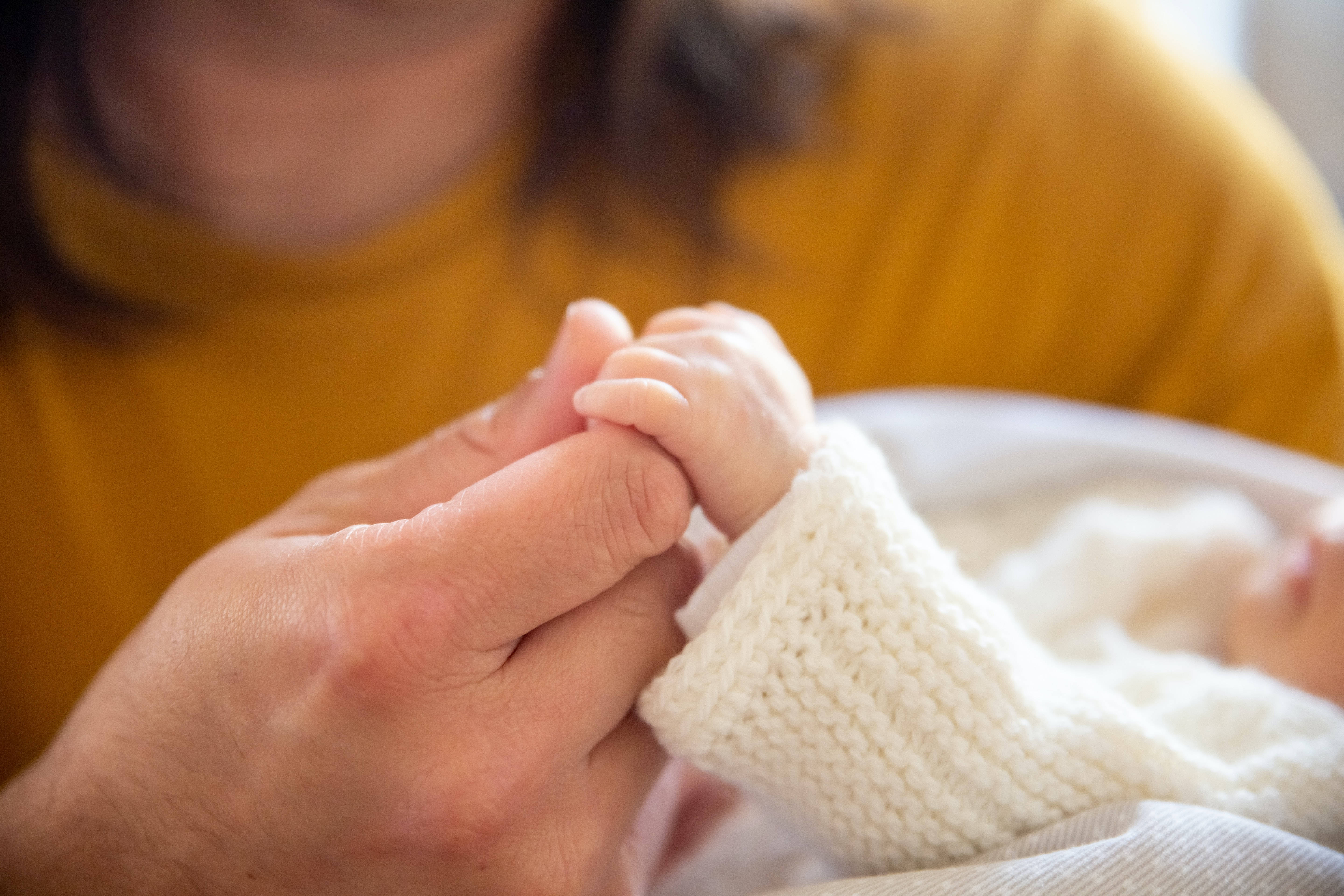 newborn baby girl sweater, adult hand, newborn's tiny hand, 5K Desktop Wallpaper
