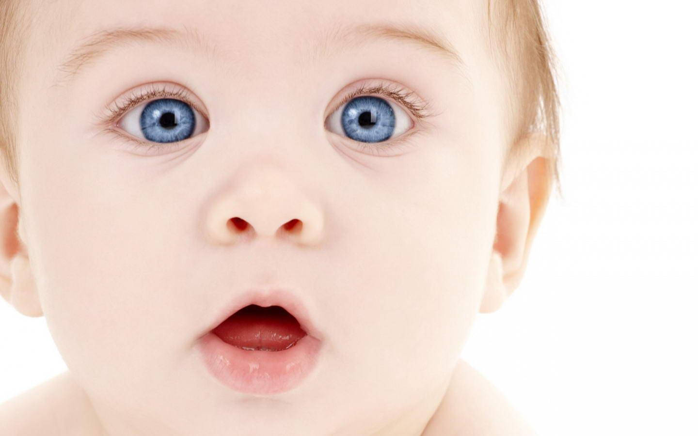 newborn, wide blue eyes, open mouth, HD Desktop Wallpaper