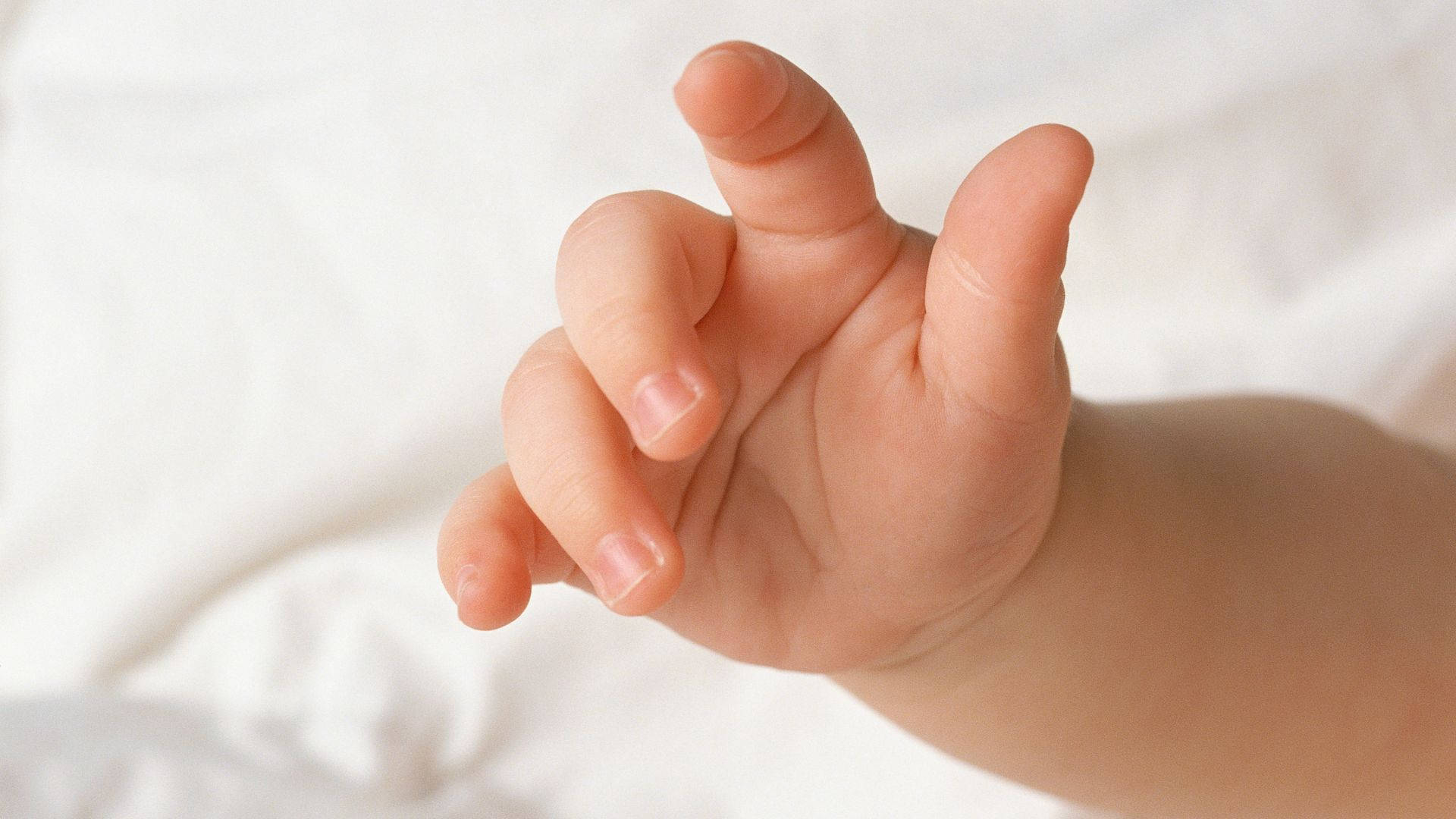 baby hand, small hand, fingers slightly curled, Full HD Desktop Wallpaper