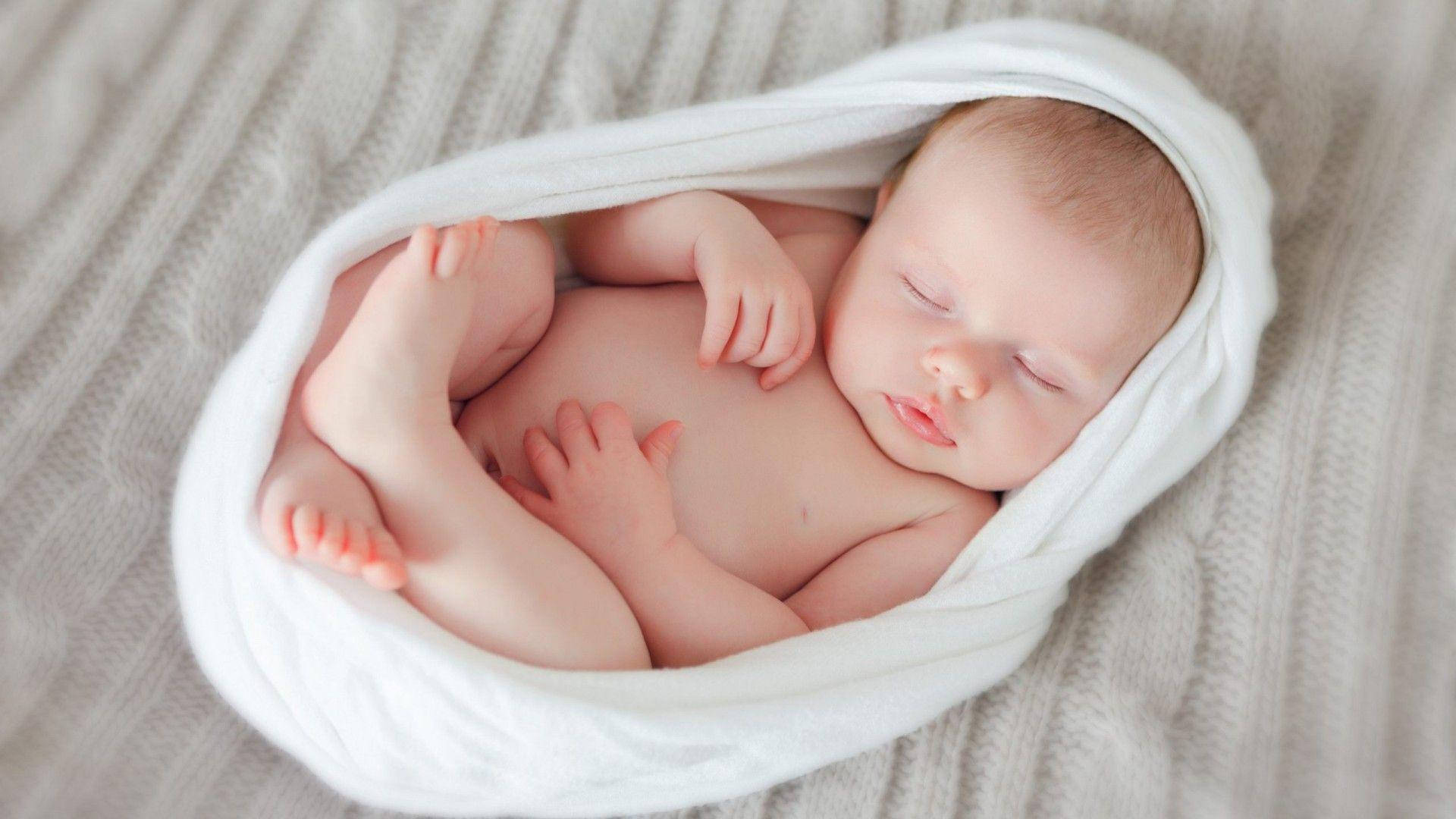 newborn baby, soft white fabric, textured knit blanket, Full HD Desktop Wallpaper