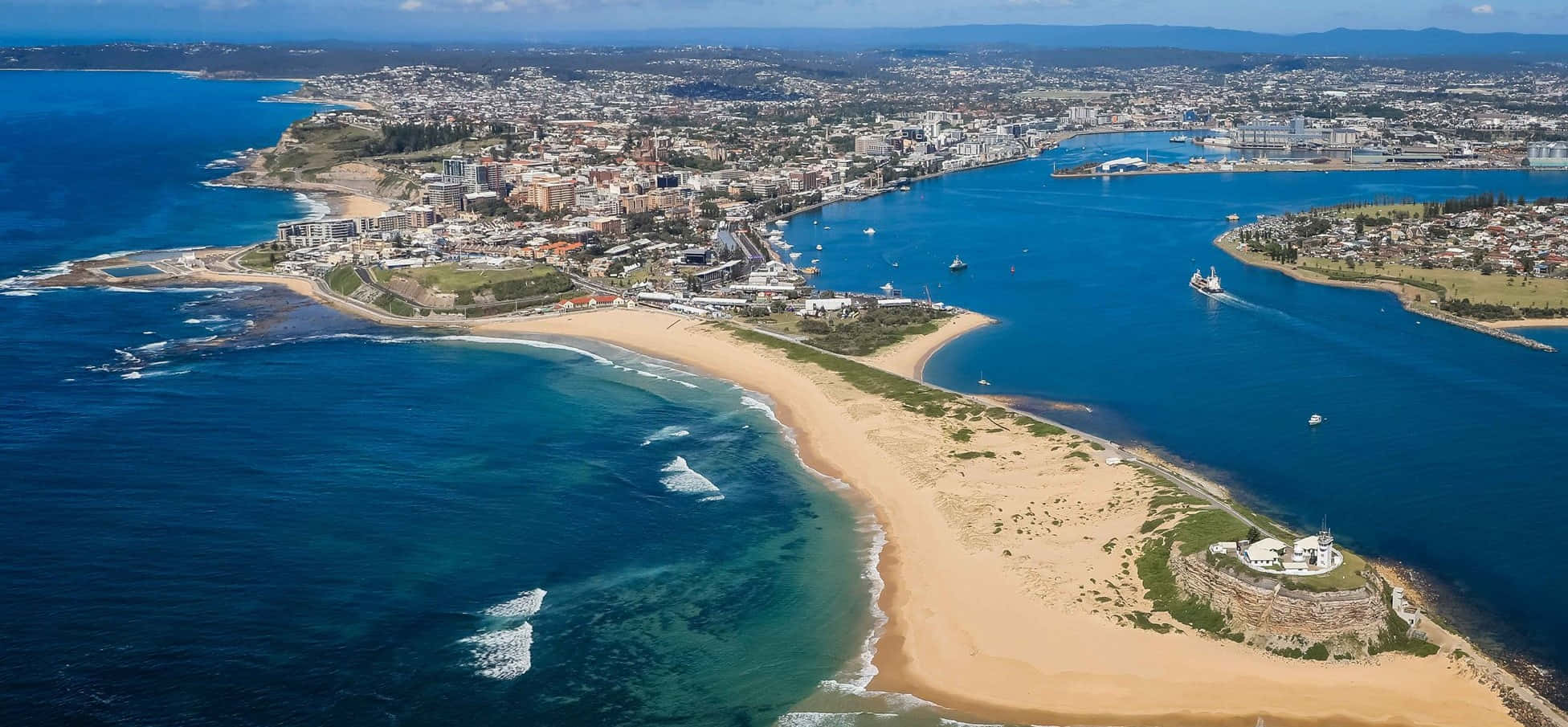Newcastle Australia, coastal city, sandy beaches, Full HD Desktop Wallpaper