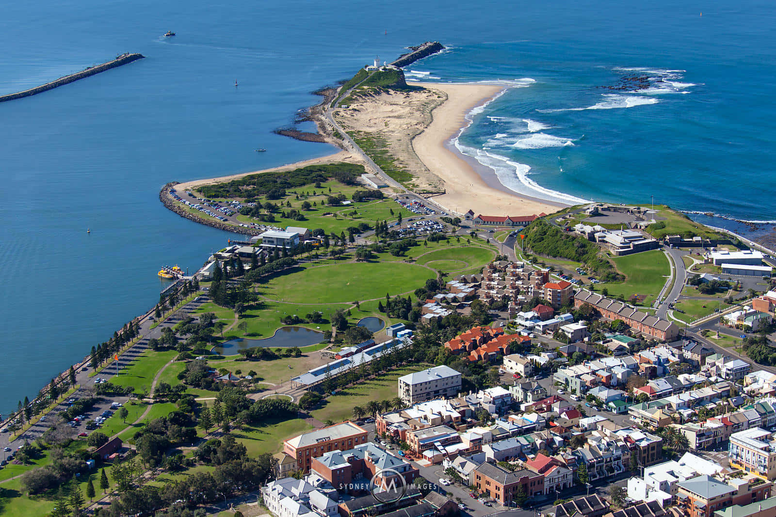 Newcastle Australia, coastline, aerial view, HD Desktop Wallpaper