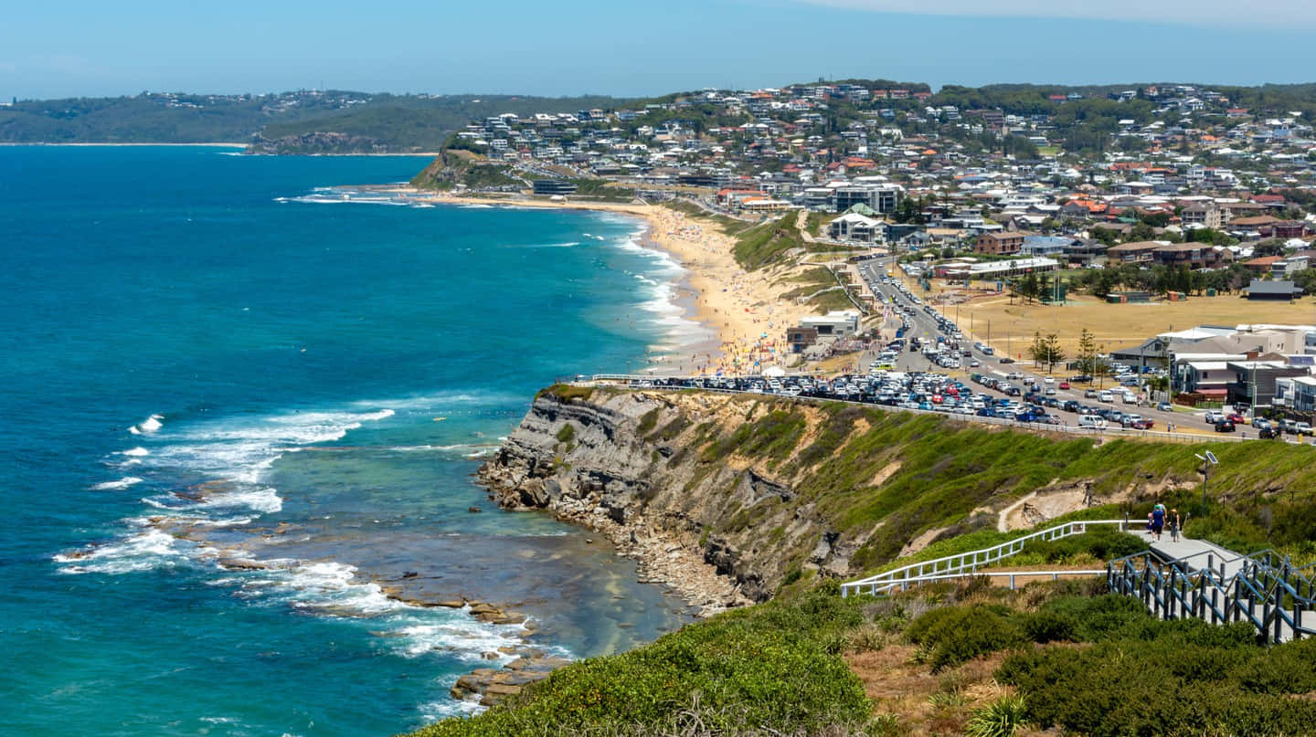 Newcastle Australia, coastline view, cliffside, HD Desktop Wallpaper