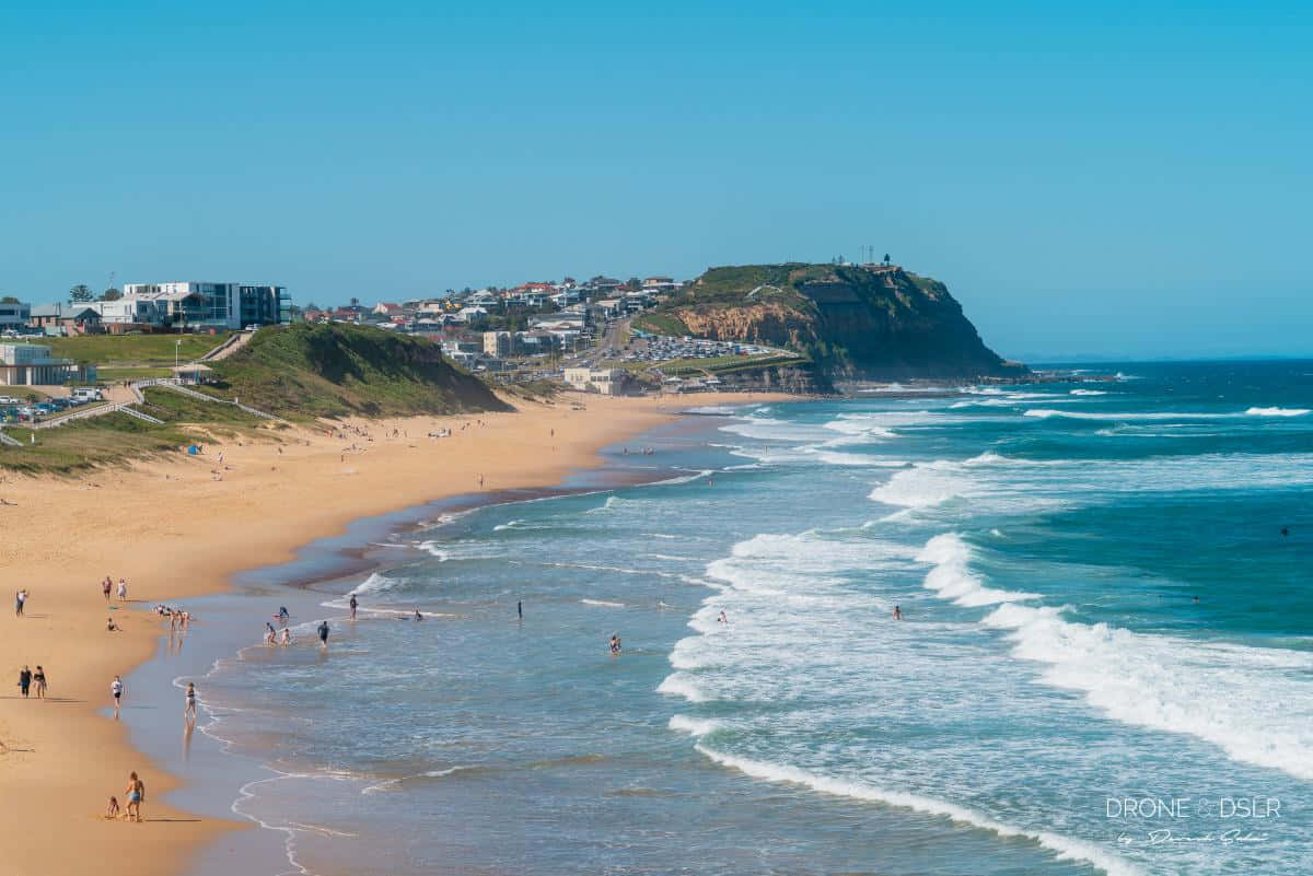 Newcastle Australia, beach, headland, SD Desktop Wallpaper