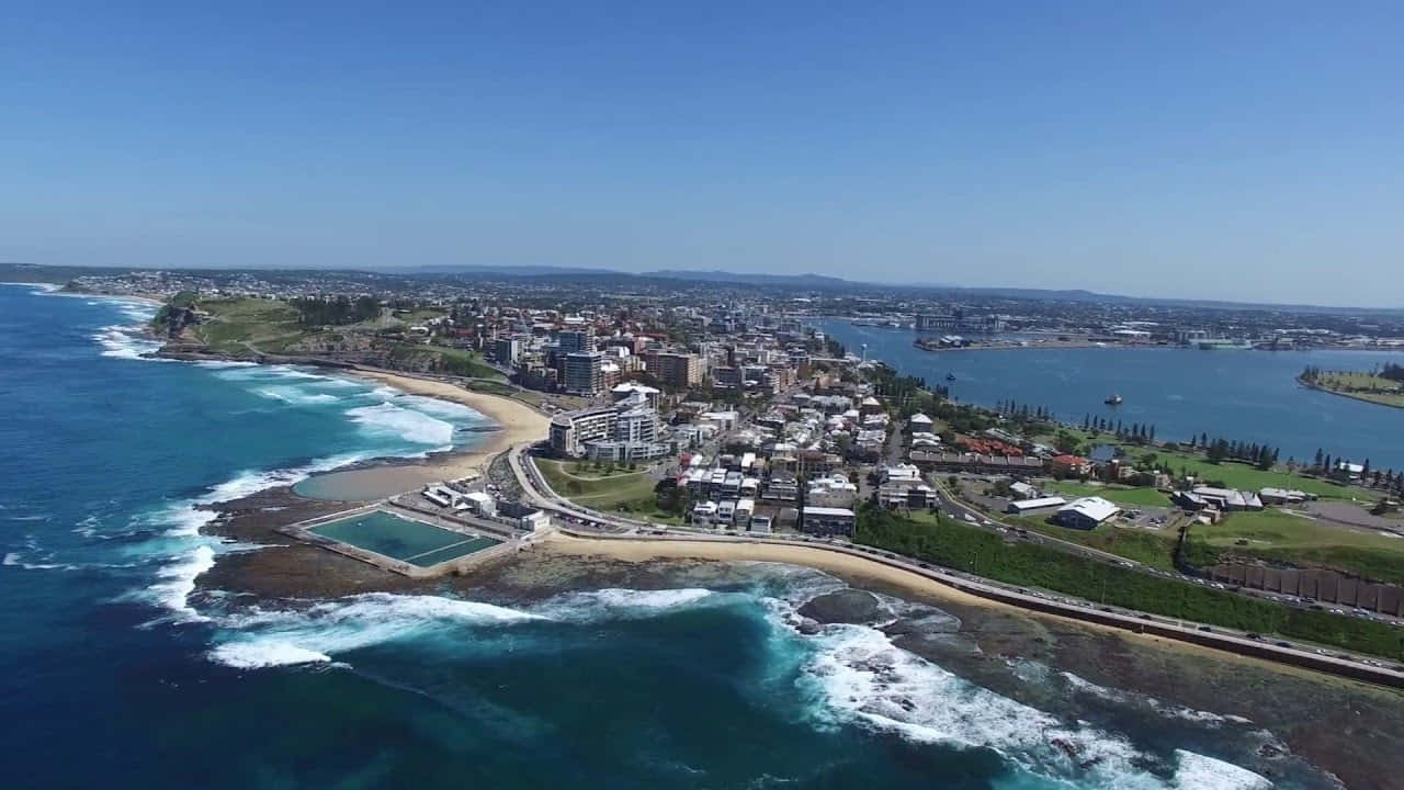 Newcastle Australia, coastline, turquoise waves, HD Desktop Wallpaper