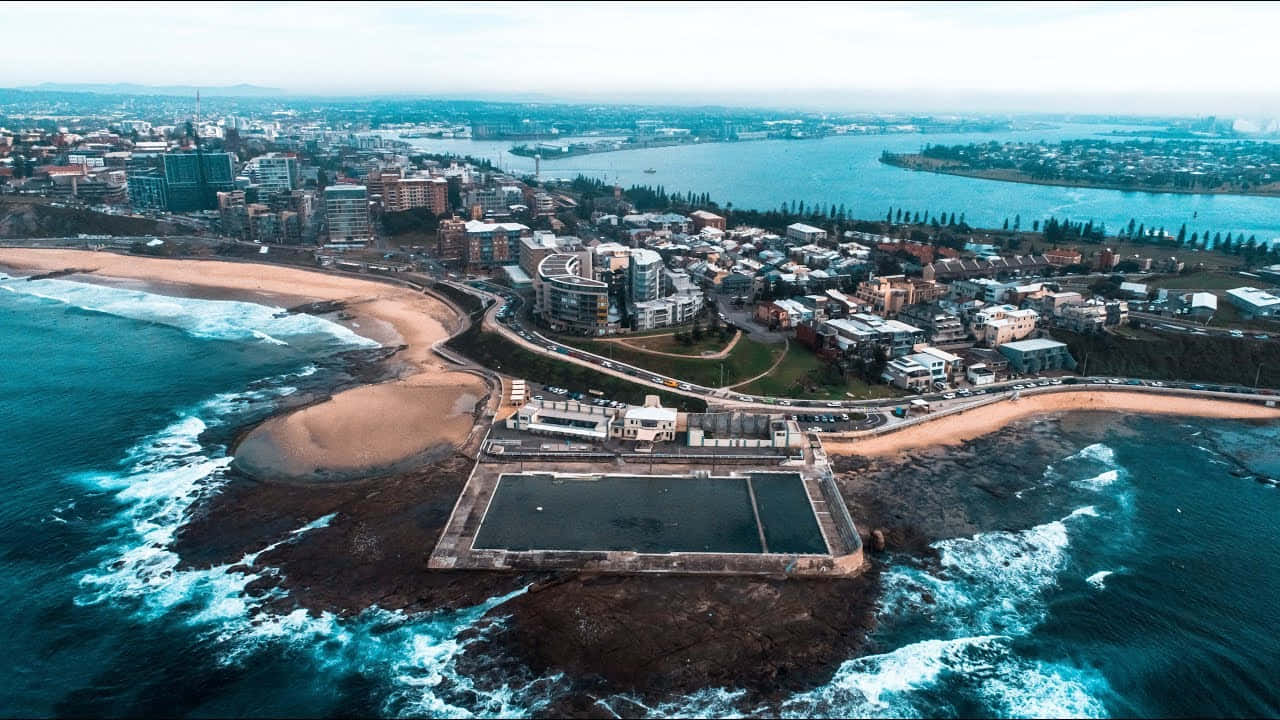 Newcastle Beach, Australia, turquoise waves, HD Desktop Wallpaper