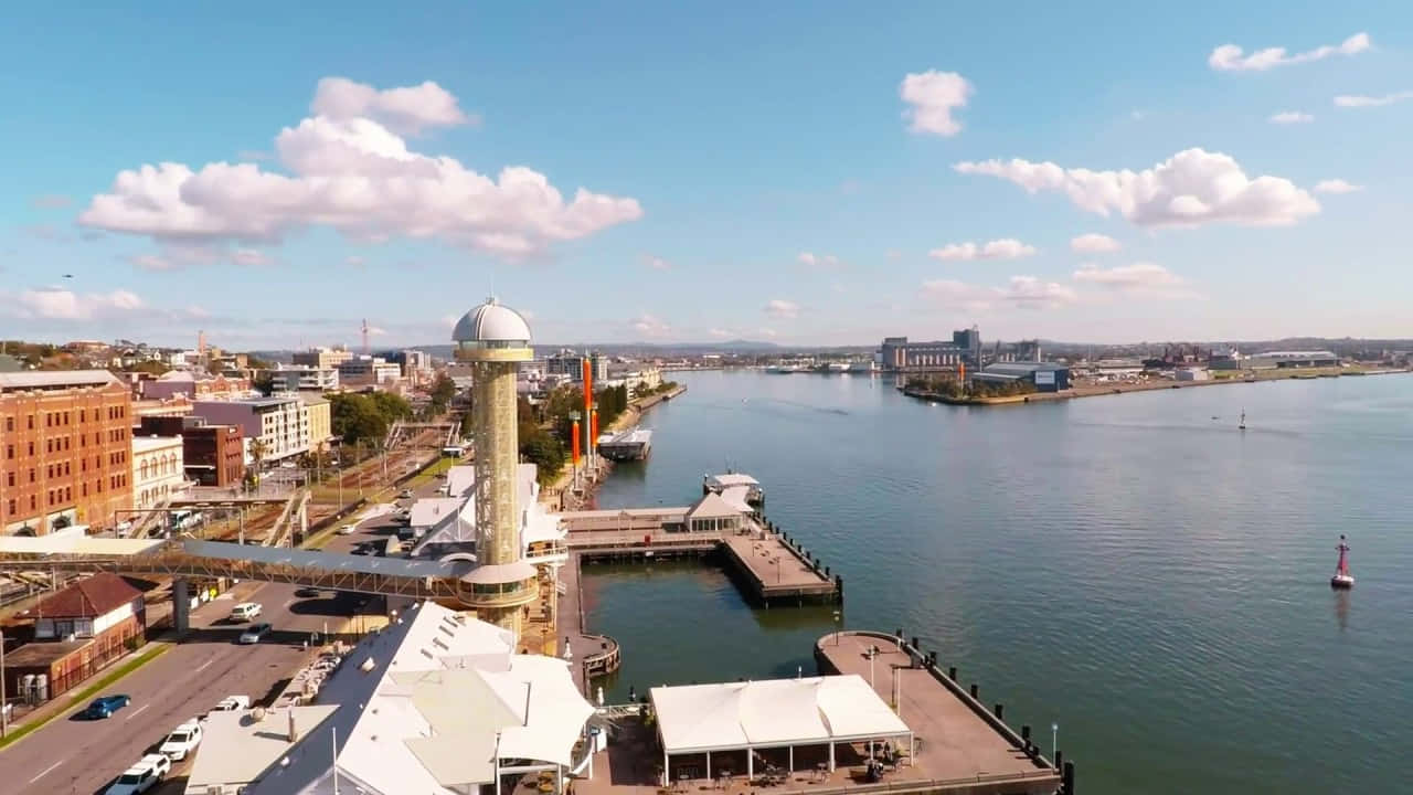 Newcastle Australia, waterfront, aerial view, HD Desktop Wallpaper