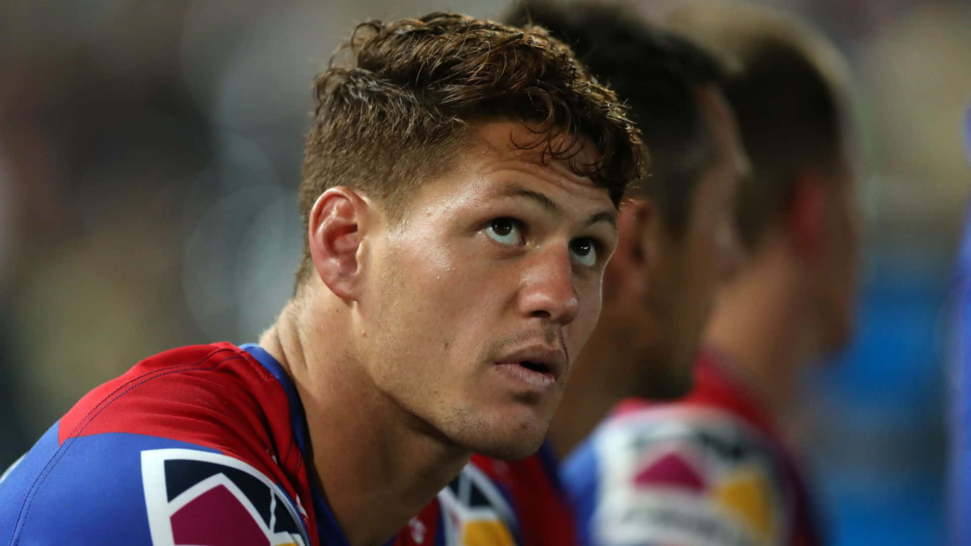 Newcastle Knights, red blue jersey, rugby league player, Full HD Desktop Wallpaper