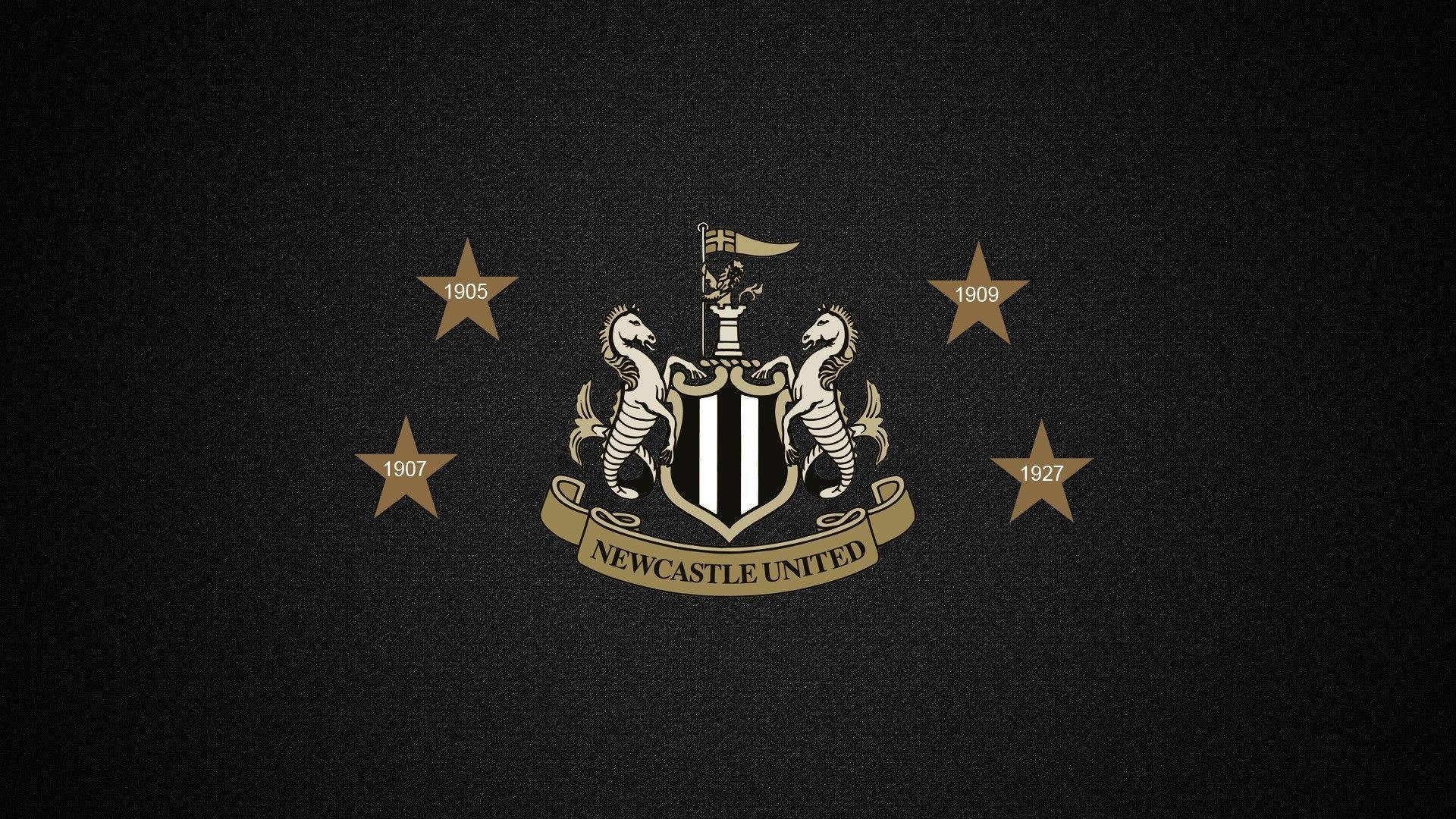 Newcastle United FC, fancy logo, gold and white, Full HD Desktop Wallpaper