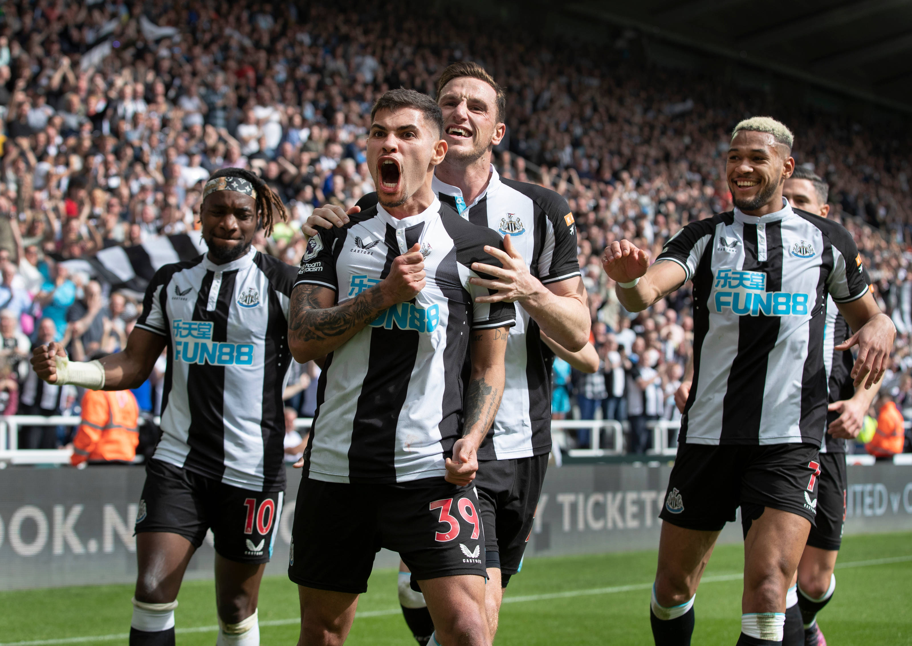 Newcastle United FC, goal, stadium pitch, 2K Desktop Wallpaper