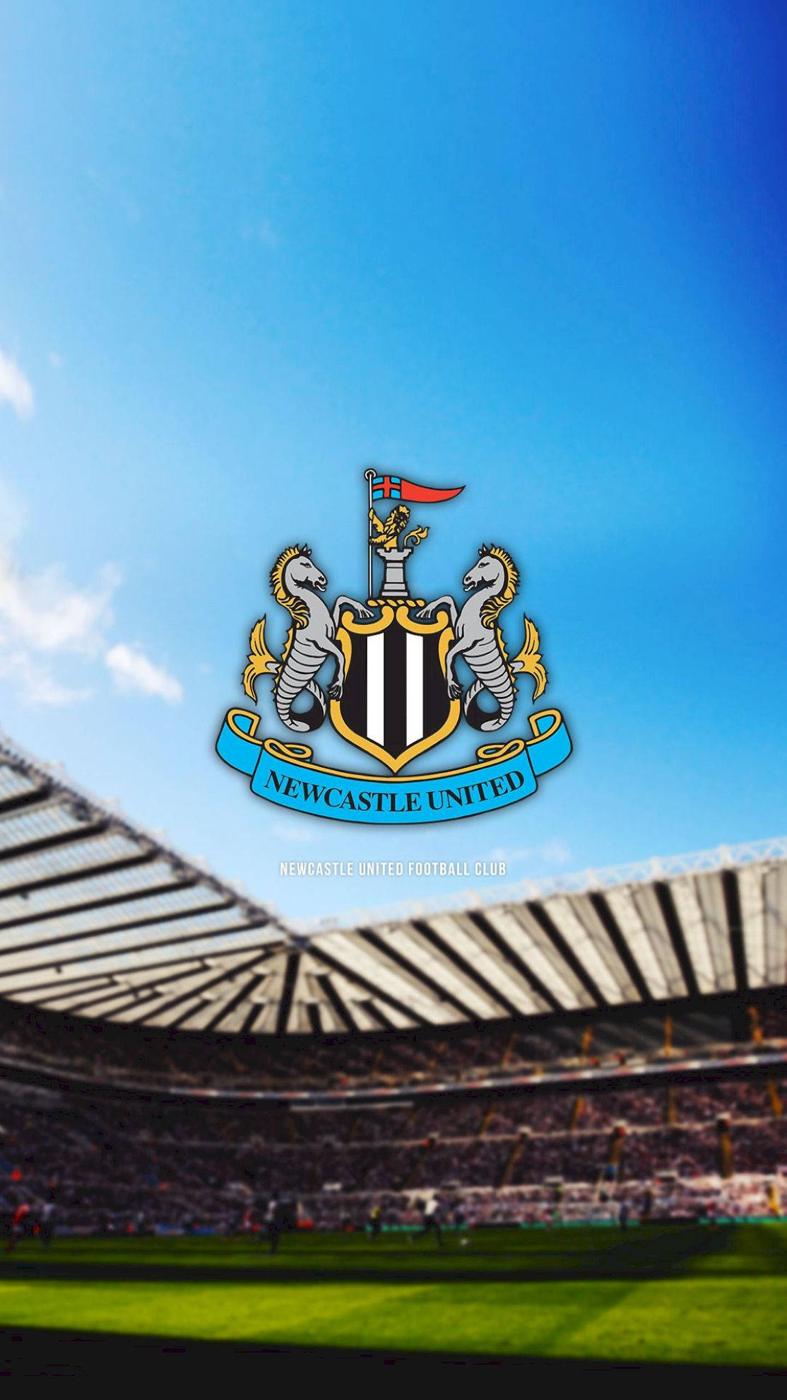Newcastle United FC, stadium, Newcastle United crest, Full HD Phone Wallpaper