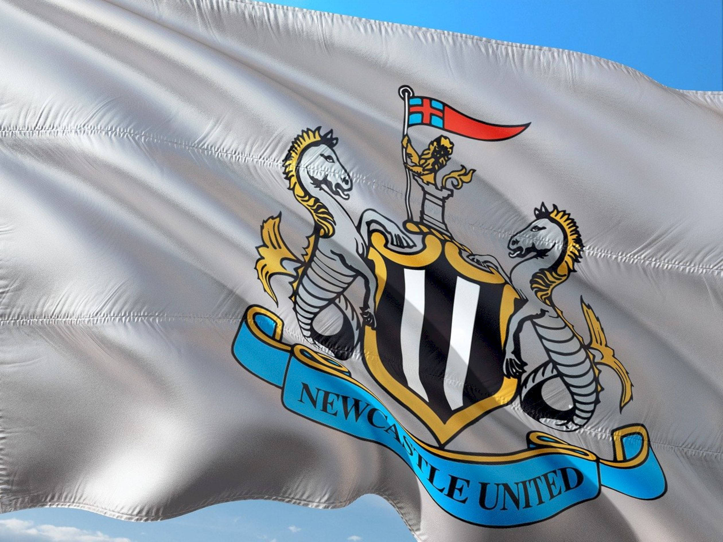 Newcastle United FC, silver, flag, Full HD Desktop Wallpaper