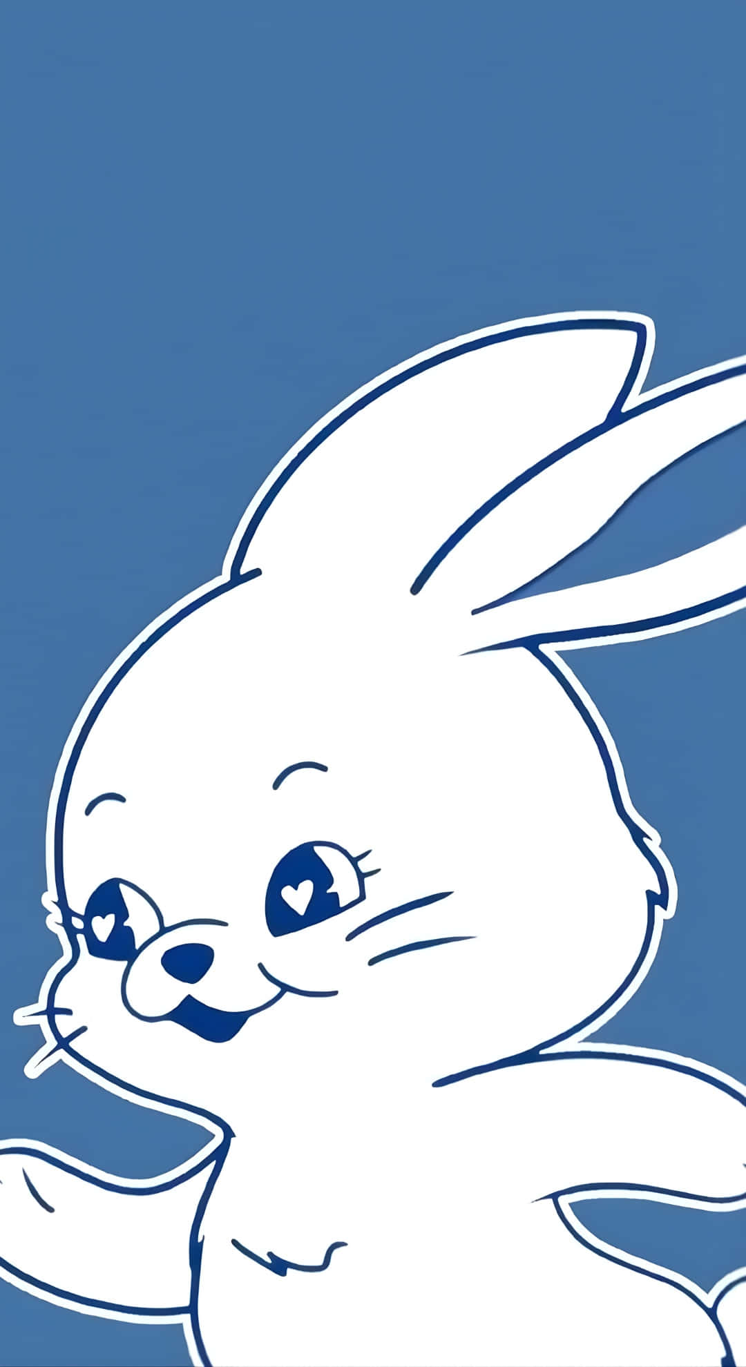 Newjeans Bunny, white cartoon rabbit, heart-shaped eyes, Full HD Phone Wallpaper