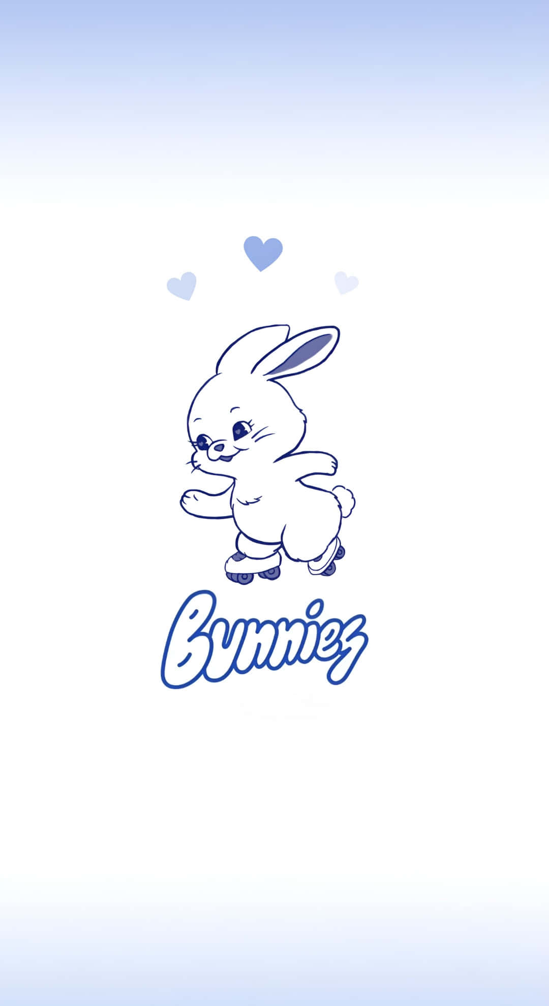 Newjeans Bunny, blue outline, cartoon bunny, Full HD Phone Wallpaper