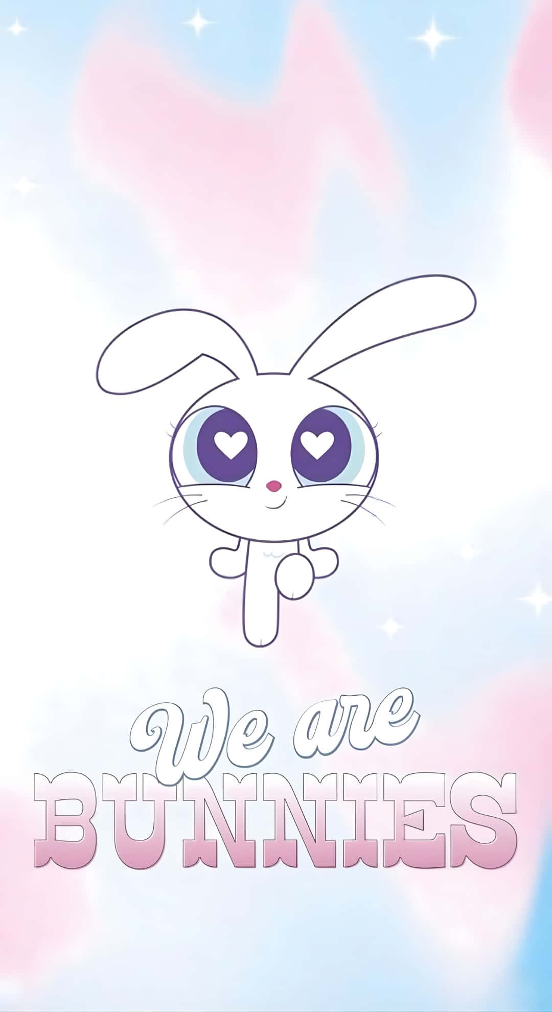 Newjeans Bunny, cute cartoon bunny, heart-shaped eyes, Full HD Phone Wallpaper