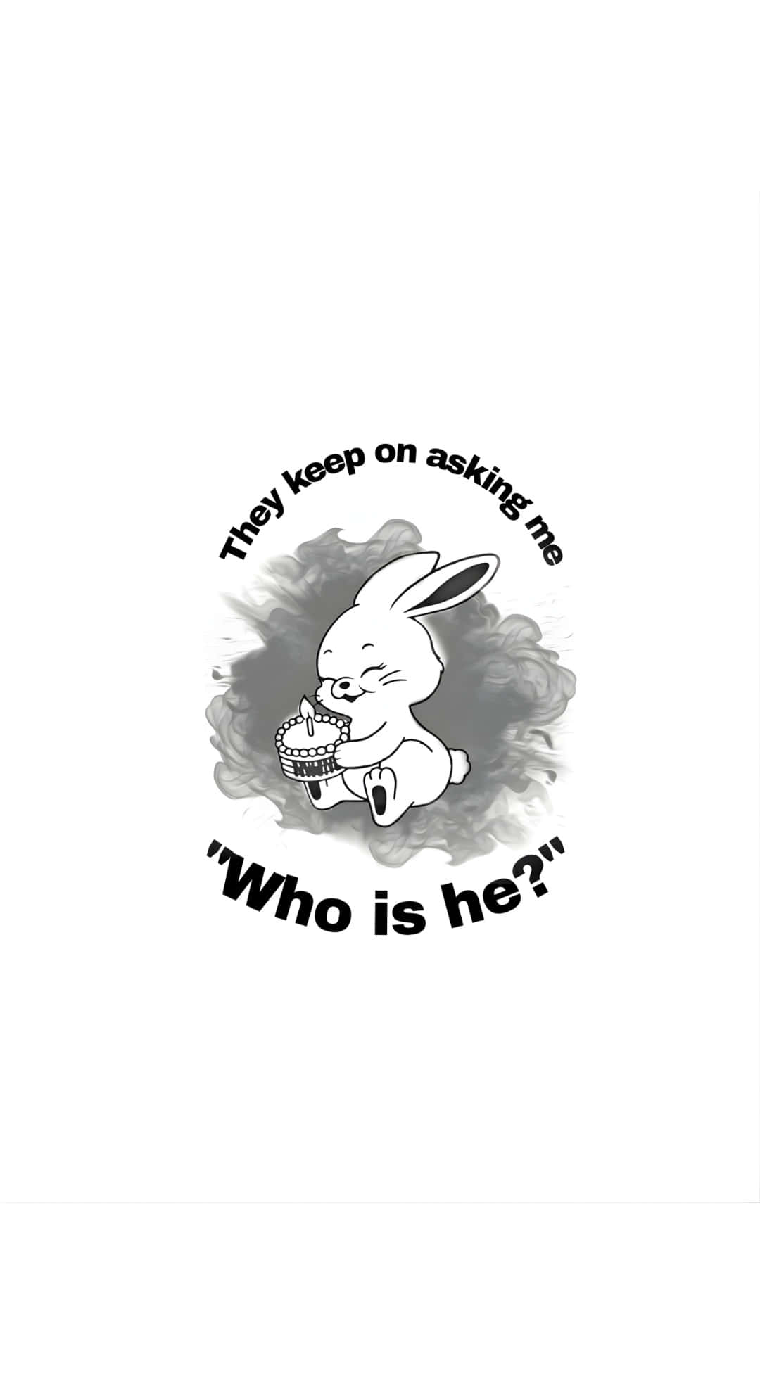 Newjeans Bunny, black and white, cartoon rabbit, Full HD Phone Wallpaper