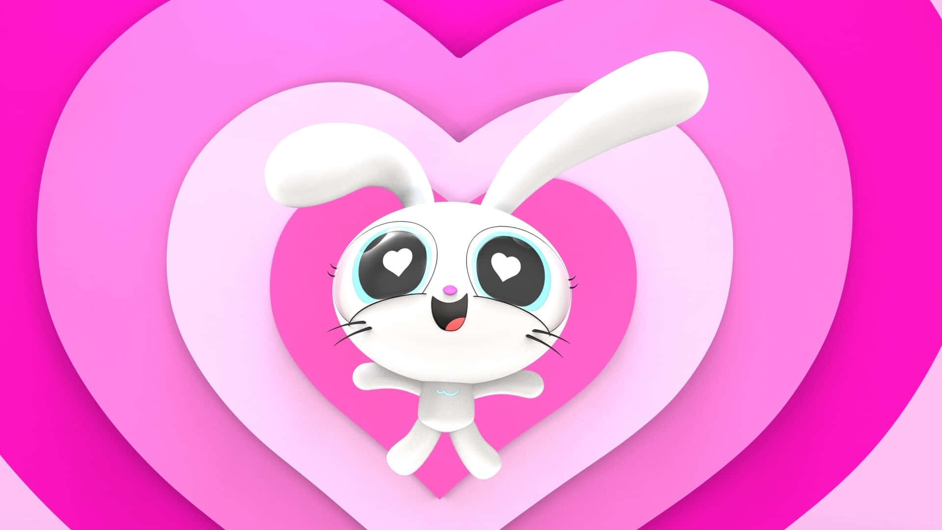 Newjeans Bunny, cute animation, white cartoon bunny, Full HD Desktop Wallpaper