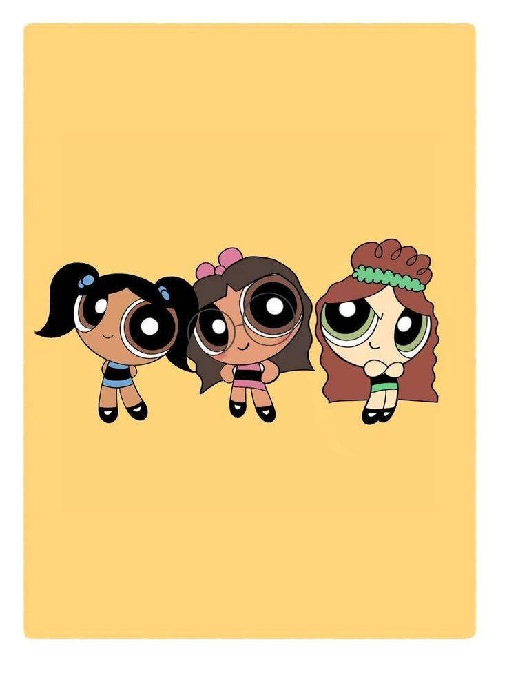 Powerpuff Girls, black, yellow, SD Phone Wallpaper