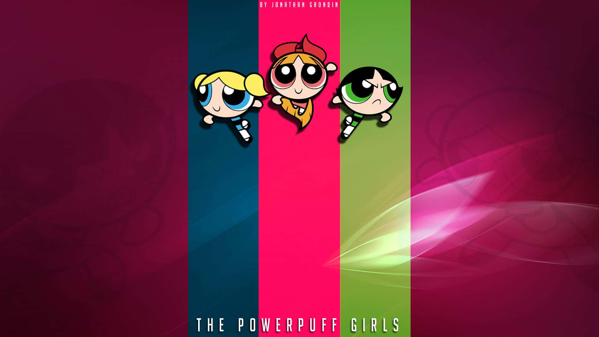 Powerpuff Girls, large eyes, distinct hair colors, Full HD Desktop Wallpaper