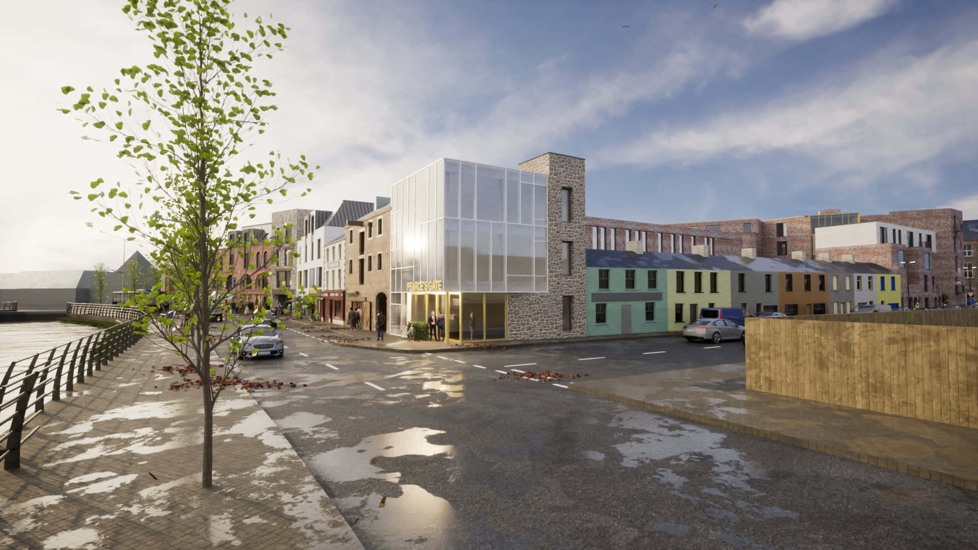 Newry, modern architecture, street view, Full HD Desktop Wallpaper