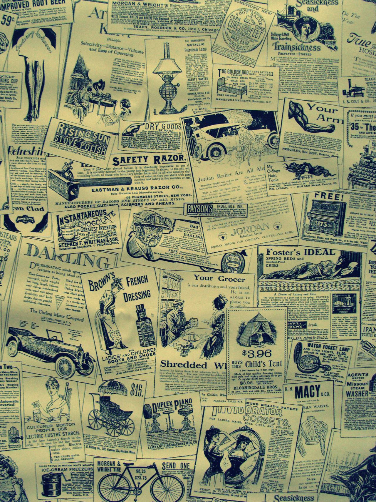 1920s-30s advertisements, cars, razors, HD Phone Wallpaper