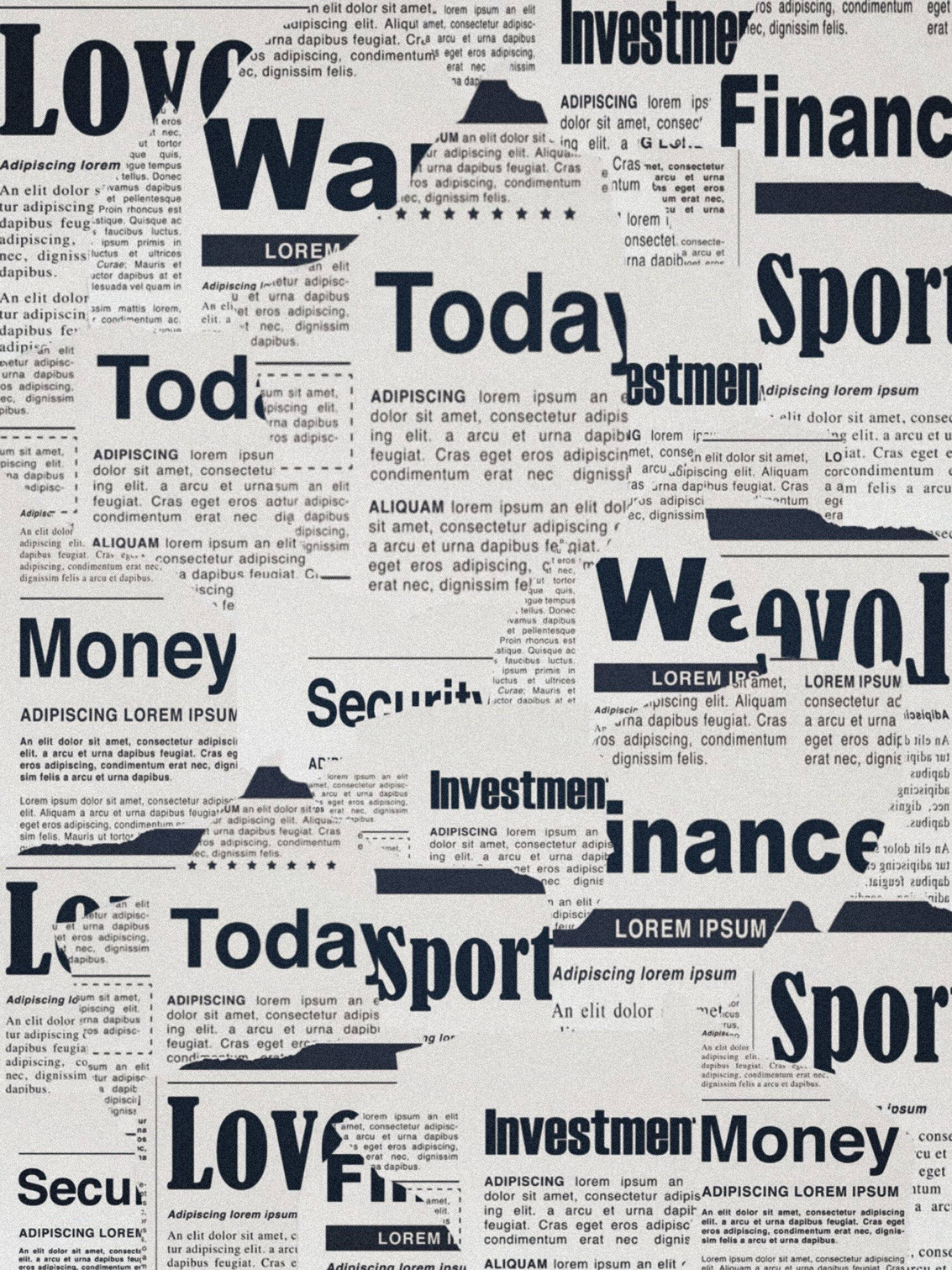 Newspaper Aesthetic, bold headlines, collage, Full HD Phone Wallpaper