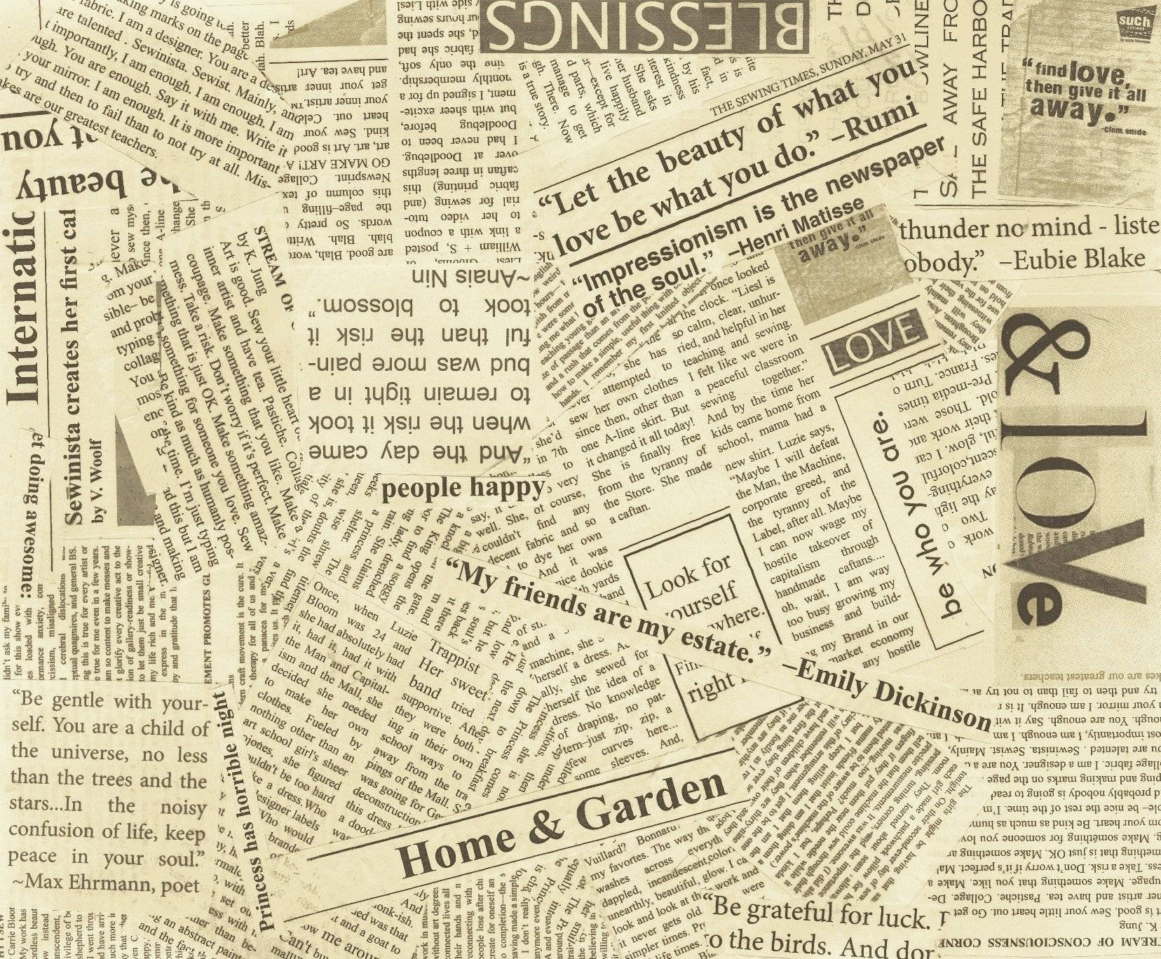 Newspaper Aesthetic, yellowish clippings, vintage newspaper clippings, HD Desktop Wallpaper