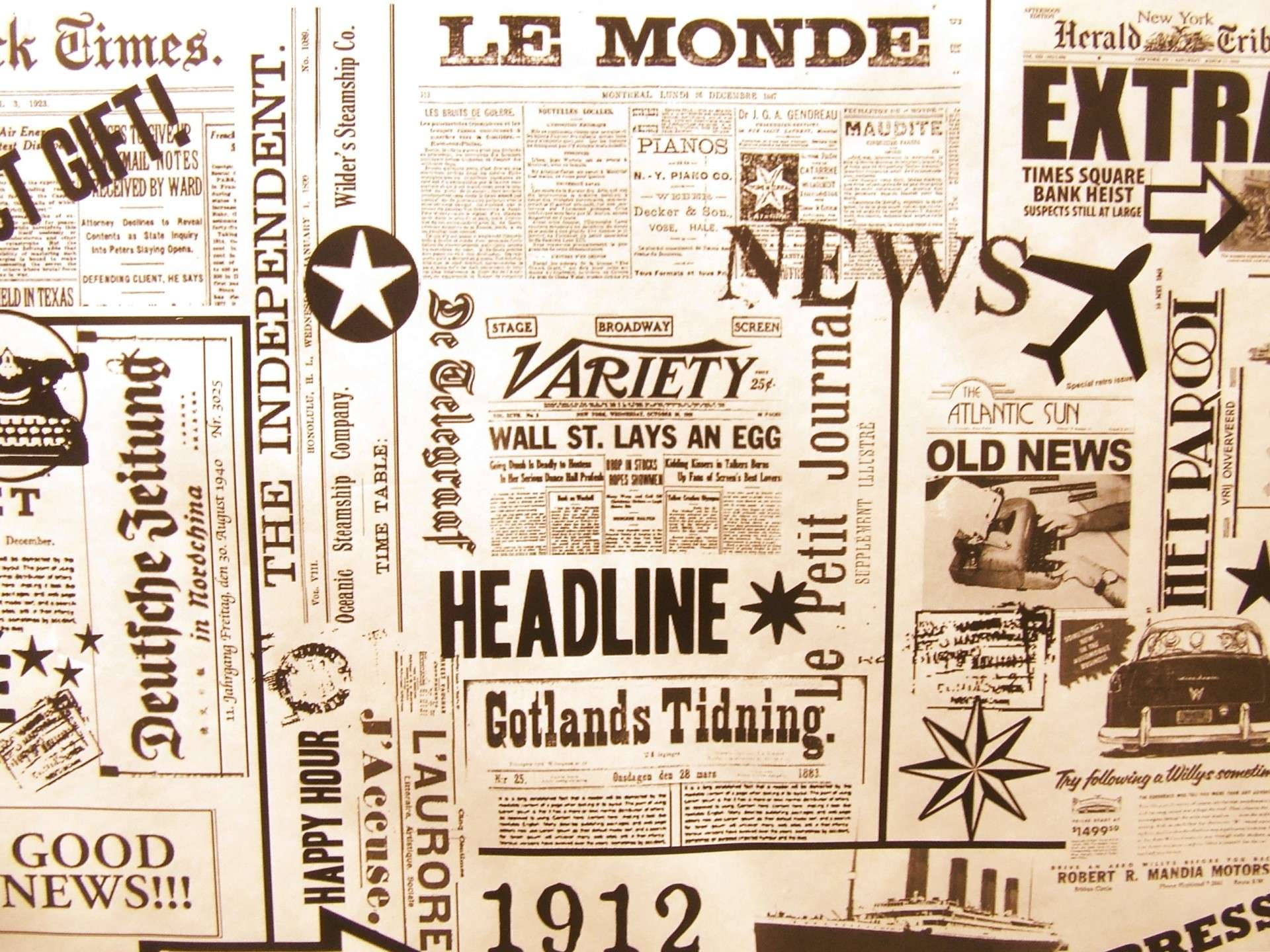 Newspaper Aesthetic, vintage tabloids, 1912, Full HD Desktop Wallpaper