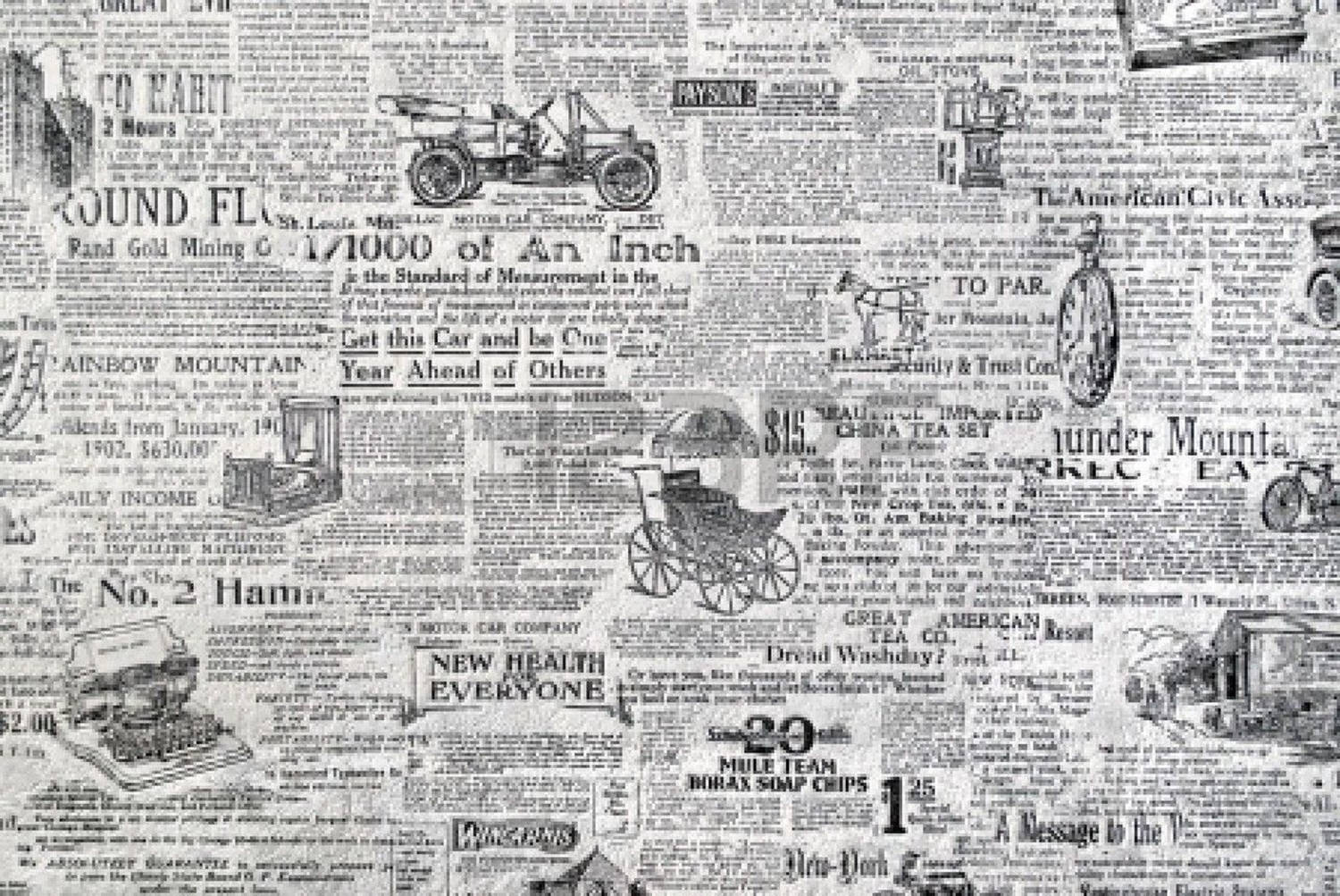 vintage newspaper collage, antique ads, cars, HD Desktop Wallpaper