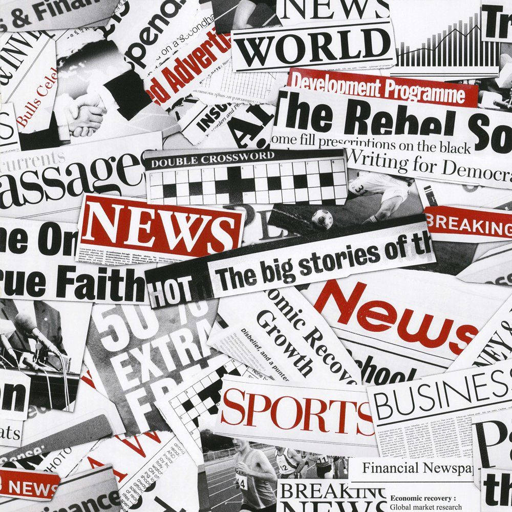 Newspaper Aesthetic, red aesthetic, black white and red, SD Desktop Wallpaper