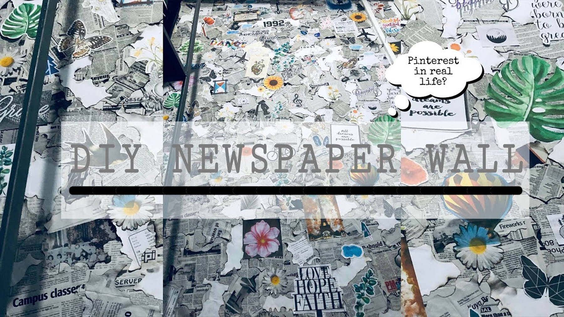 newspaper aesthetic, DIY newspaper wall, collage wall, HD Desktop Wallpaper
