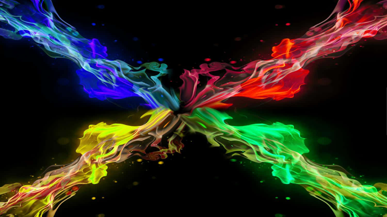 Nexus 5, neon-colored liquid streams, black background, HD Desktop Wallpaper