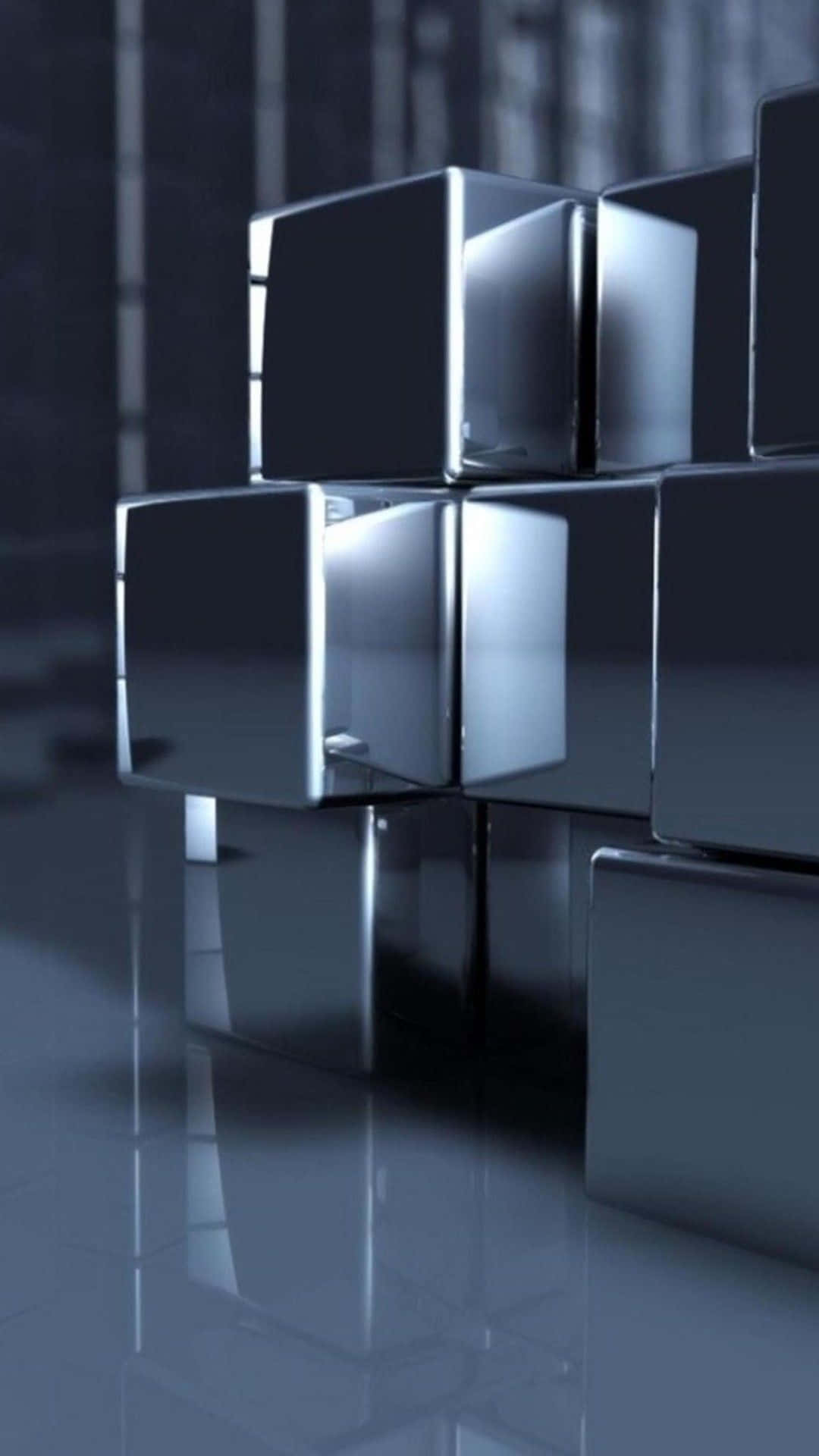Nexus 5, chrome, cubes, Full HD Phone Wallpaper