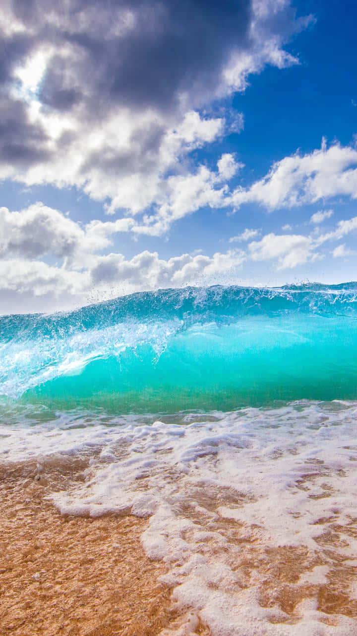 Nexus 6, turquoise ocean wave, golden sand, HD Phone Wallpaper