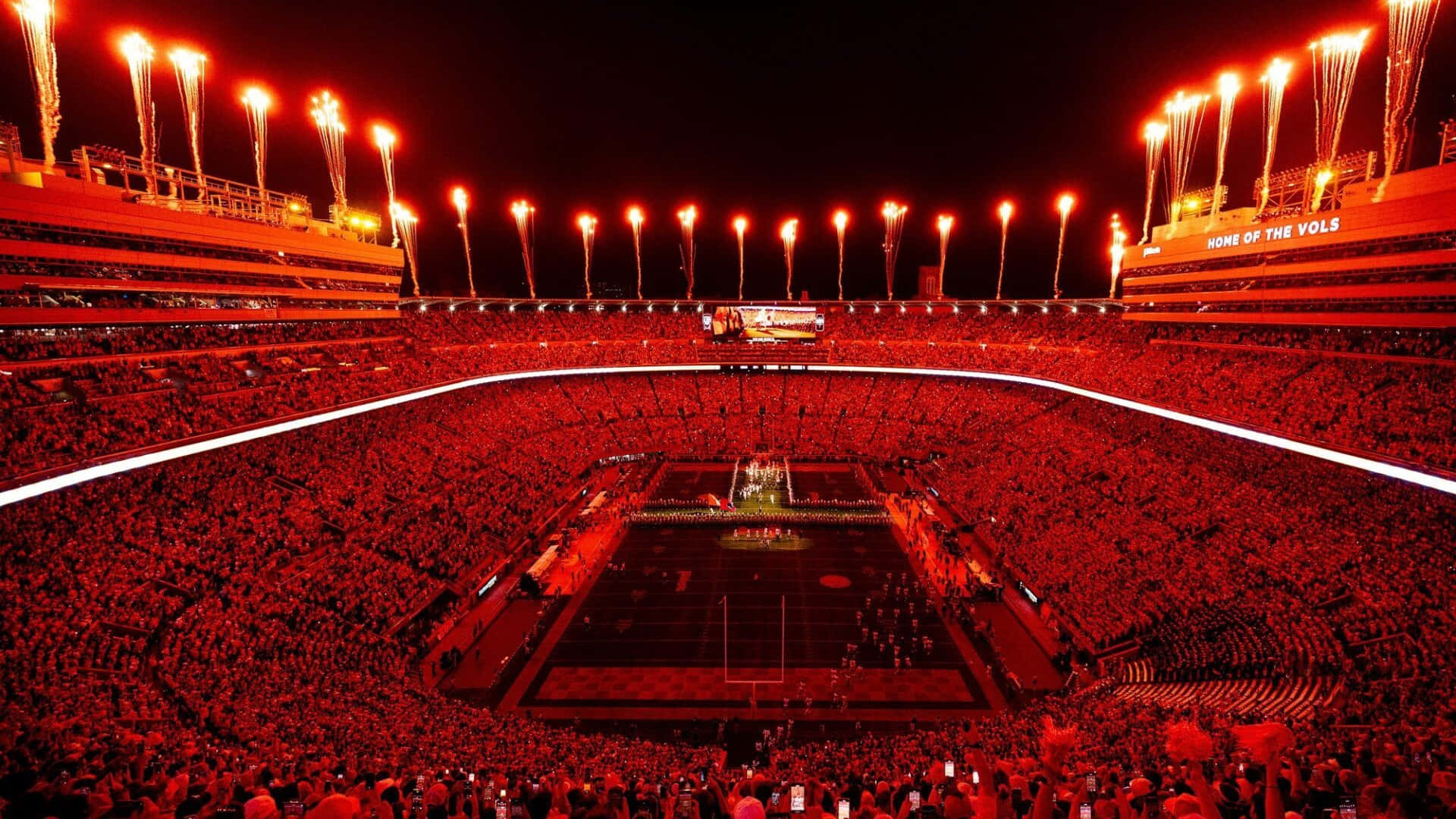 Neyland Stadium, night game, red light, Full HD Desktop Wallpaper