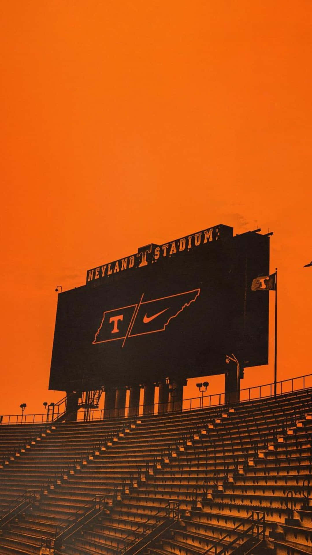 Neyland Stadium, scoreboard, fiery orange sunset sky, Full HD Phone Wallpaper