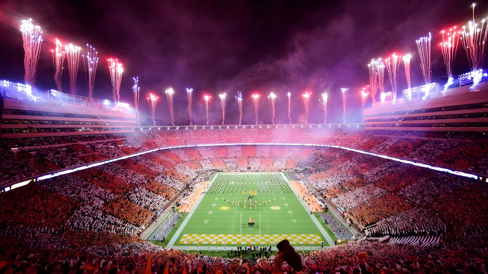 Neyland Stadium, fireworks, red white and blue, Full HD Desktop Wallpaper