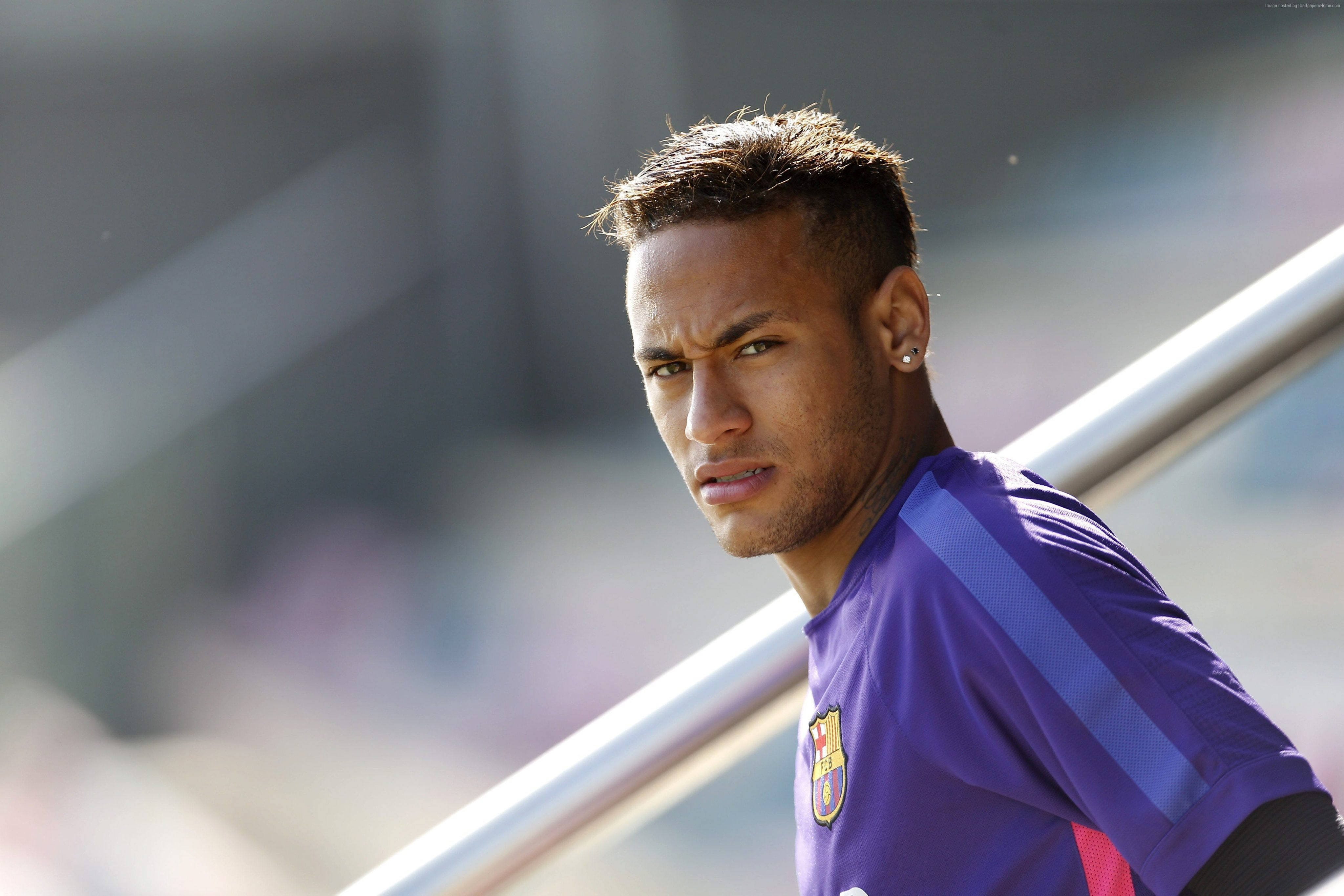 Neymar 4K, purple jersey, soccer player, 4K Desktop Wallpaper