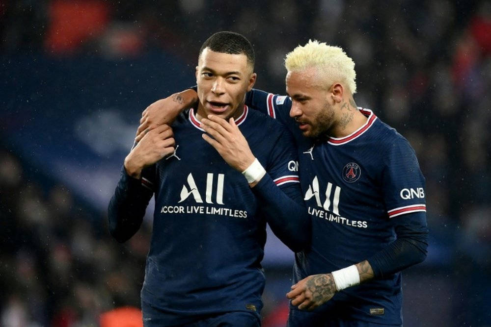 Neymar, Mbappe, navy blue jerseys, SD Desktop Wallpaper
