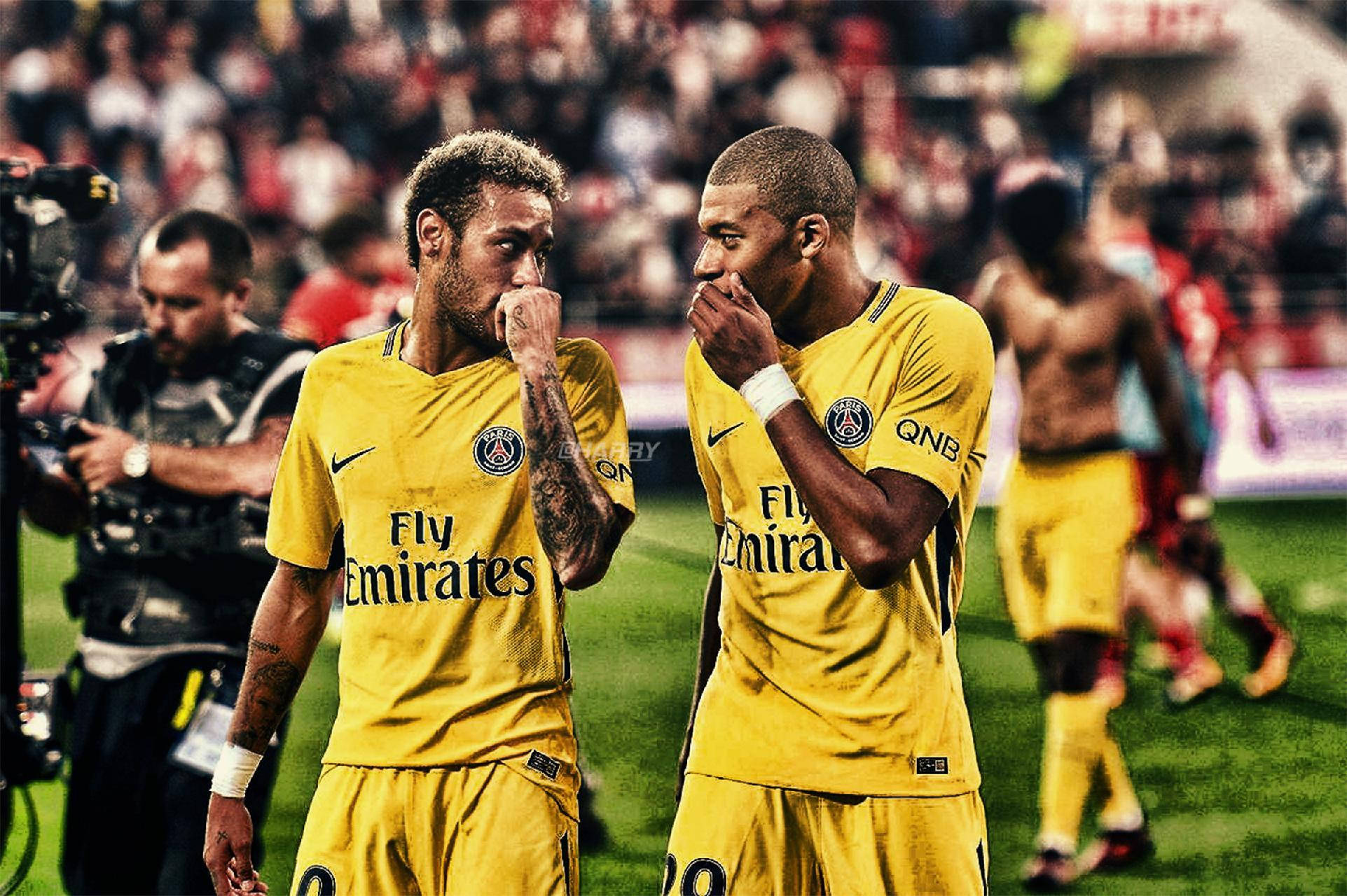 Neymar, Mbappe, yellow jerseys, Full HD Desktop Wallpaper