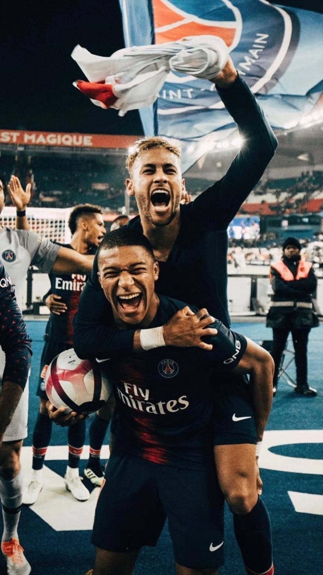 Neymar, Mbappe, stadium field, Full HD Phone Wallpaper