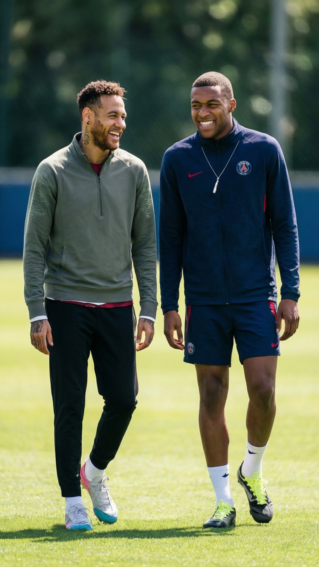 Neymar, Mbappe, training, Full HD Phone Wallpaper