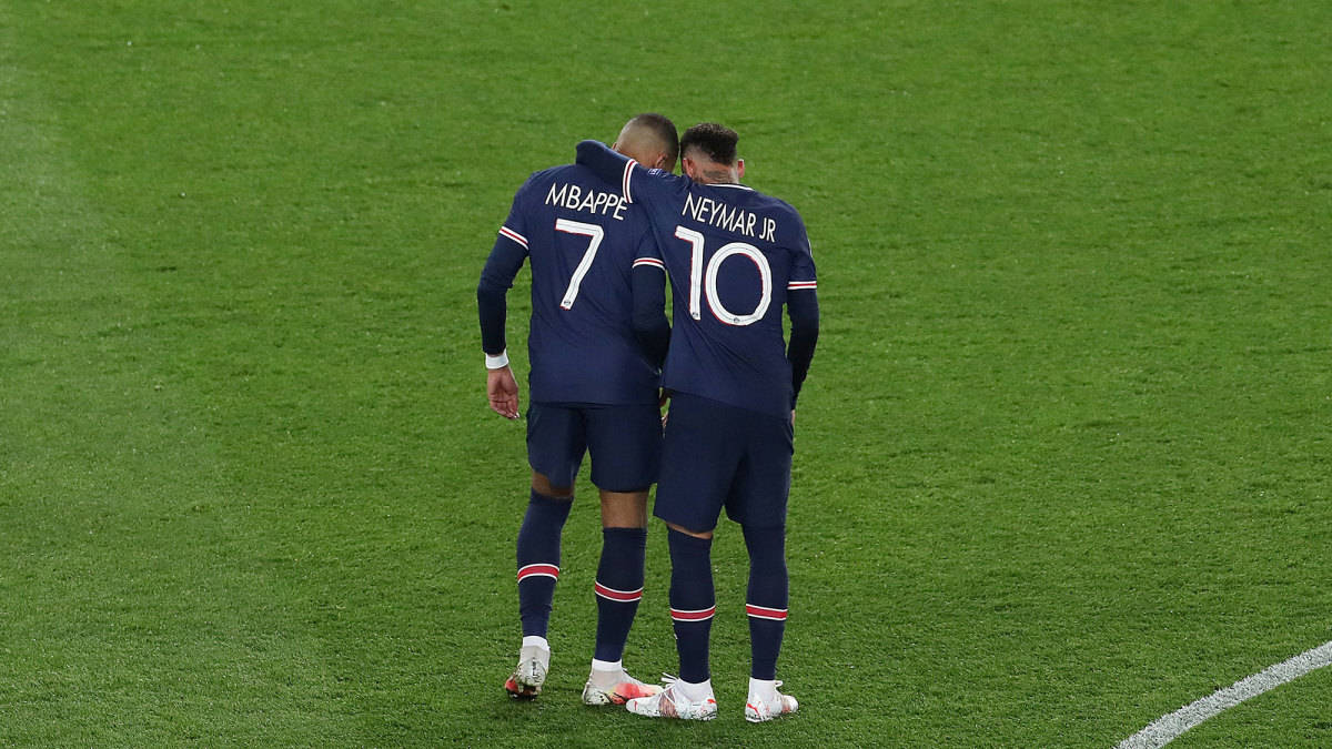 Neymar, Mbappe, navy jerseys, SD Desktop Wallpaper